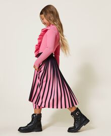 Pleated colour block skirt Two-tone Black / "Sunrise" Pink Child 222GJ2281-03