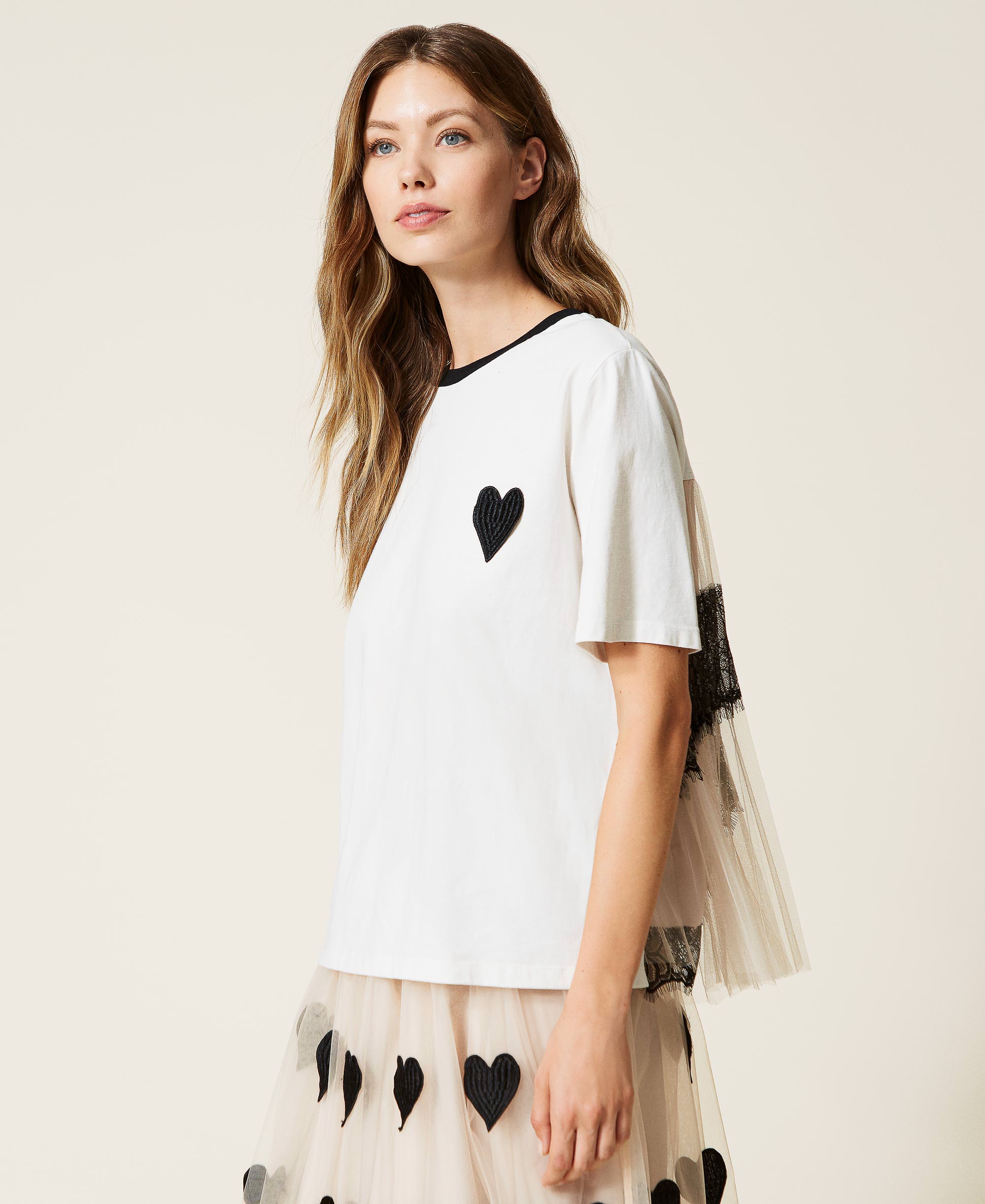 Camicia punto pizzo cuore
