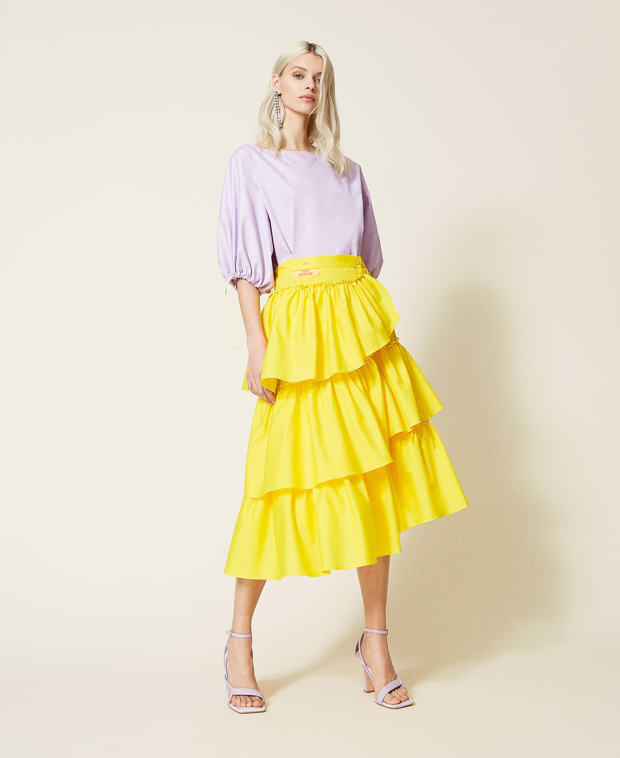 Technical poplin blouse Woman, Purple TWINSET Milano