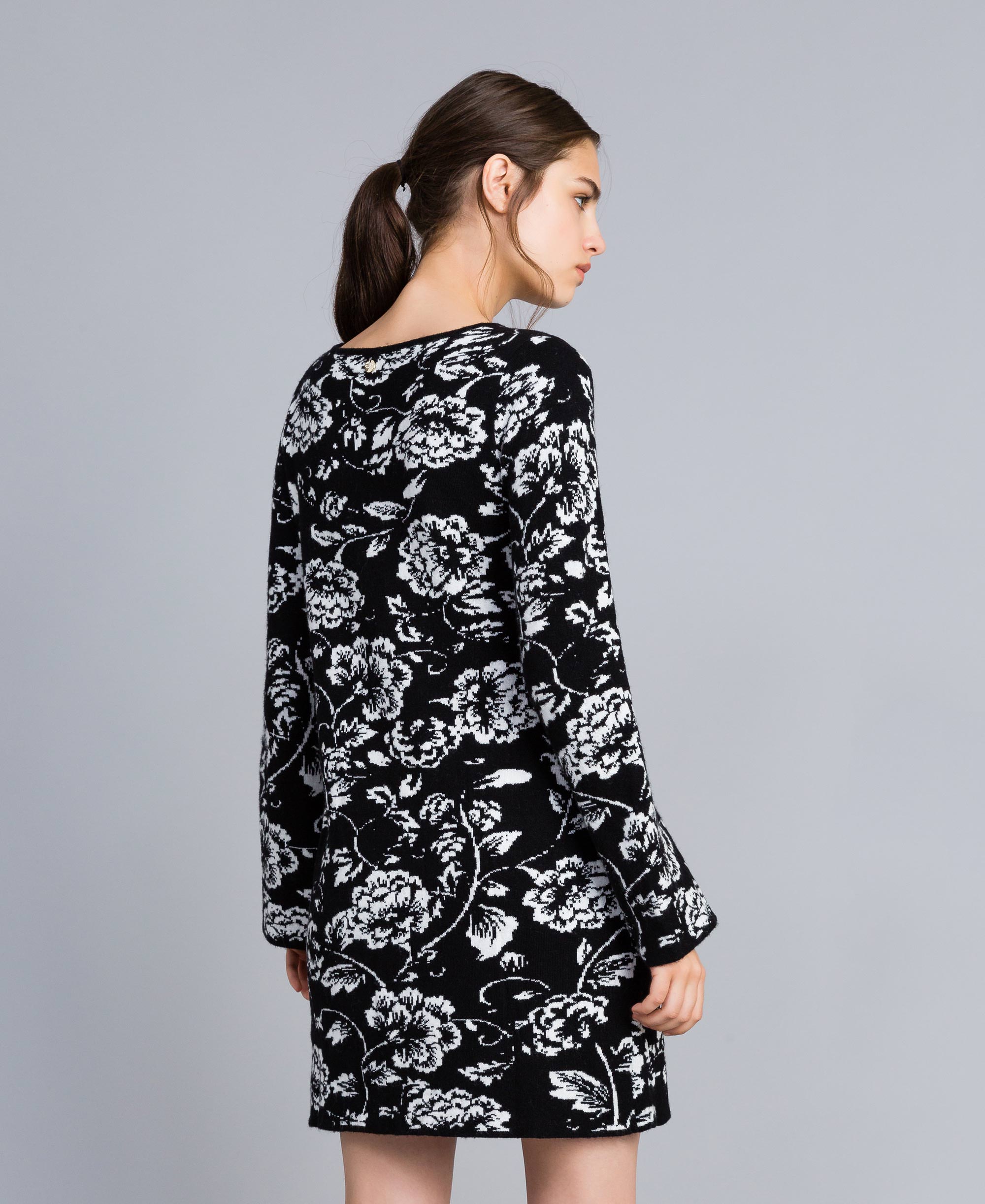 Abito in maglia jacquard floreale