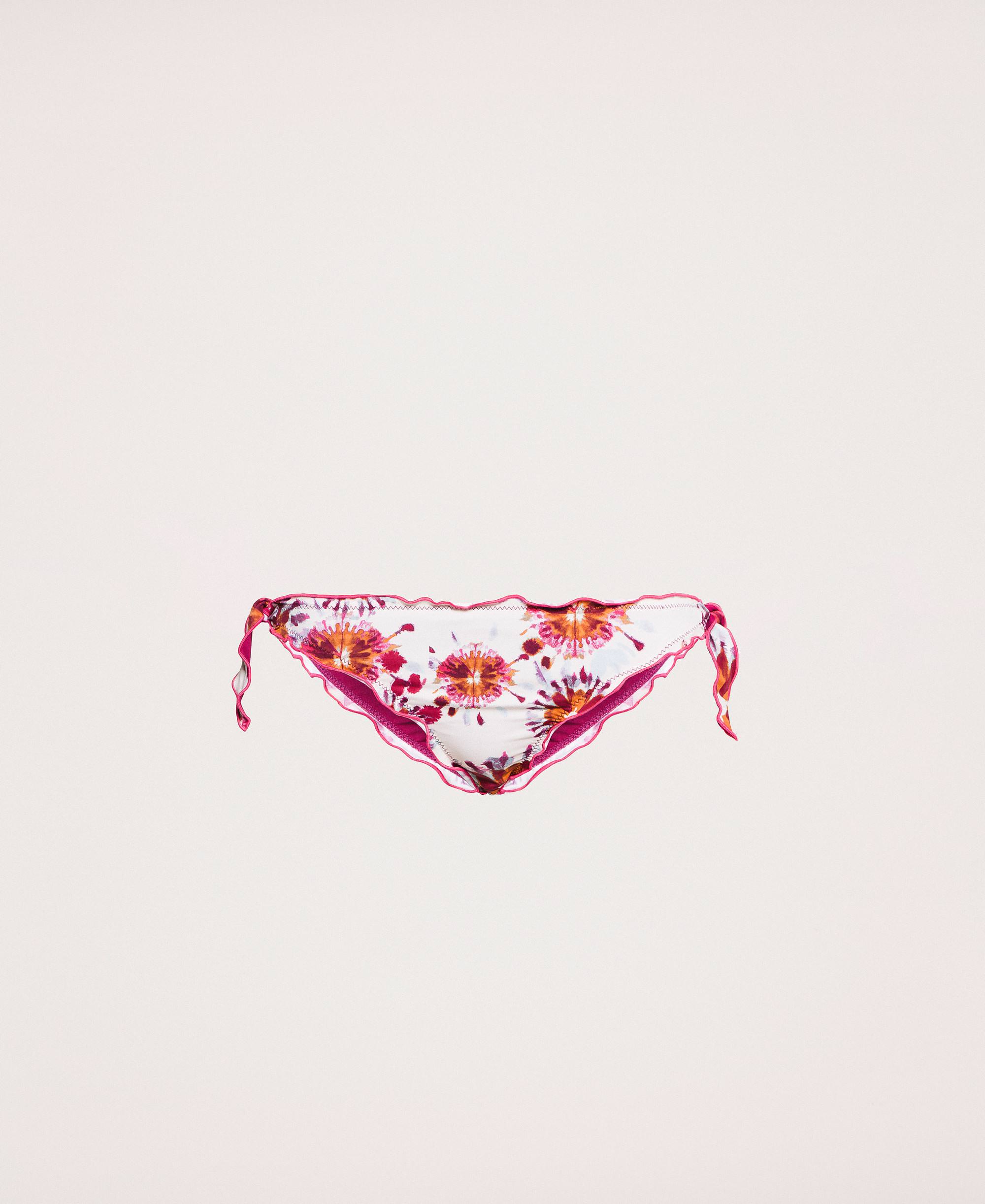Tanga de bikini con lacitos y estampado Mujer, Estampado | TWINSET Milano