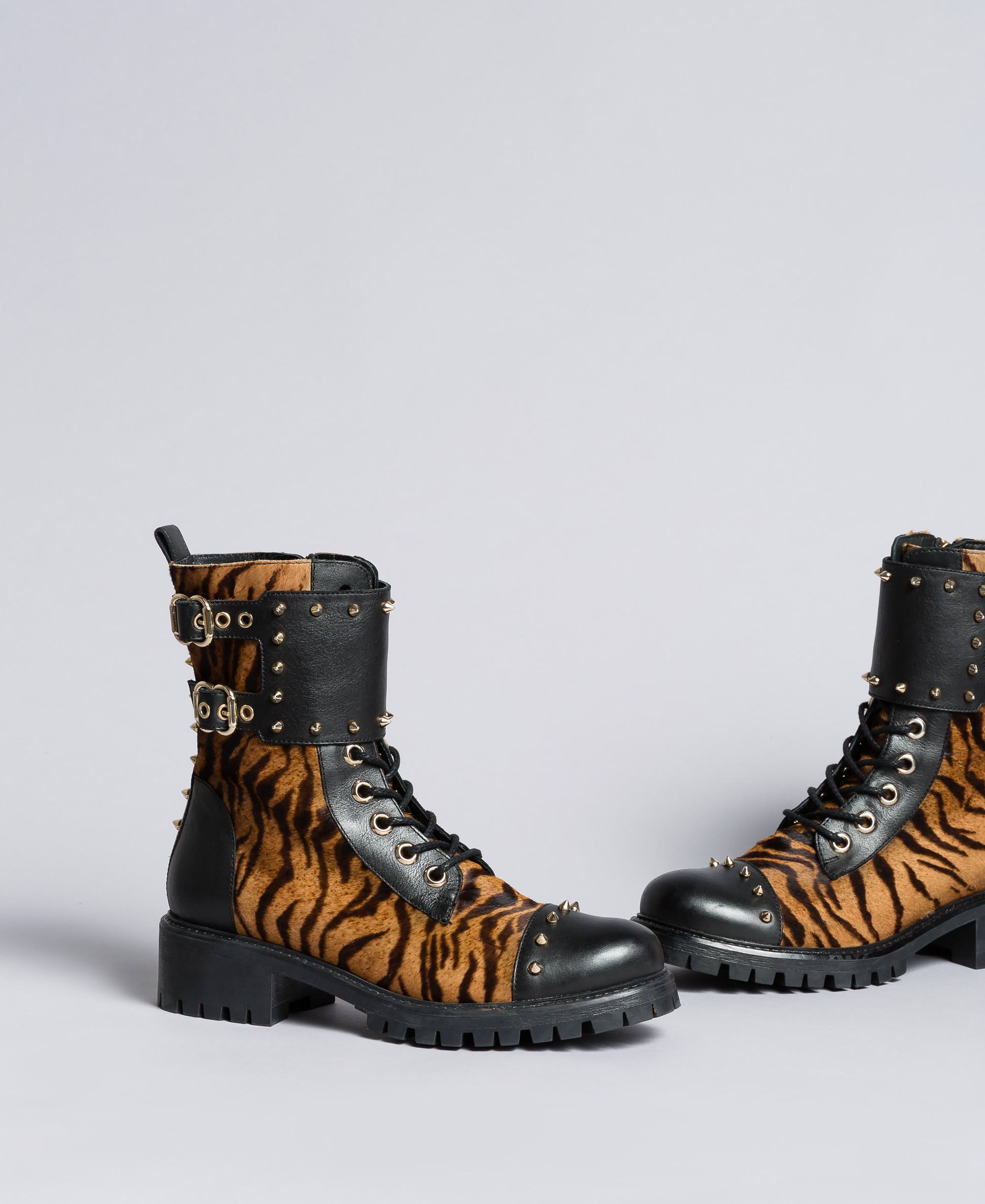 animal print combat boots