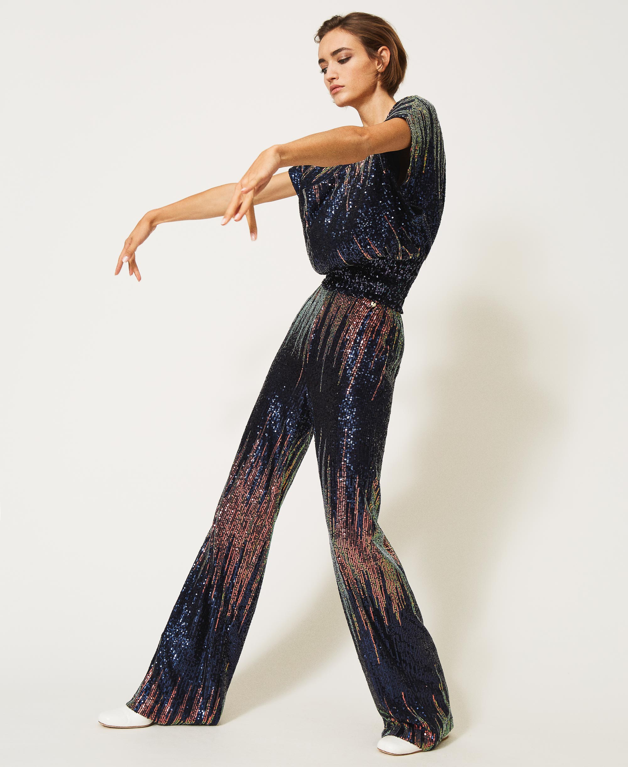 Full fadeout sequin blouse Woman, Black 