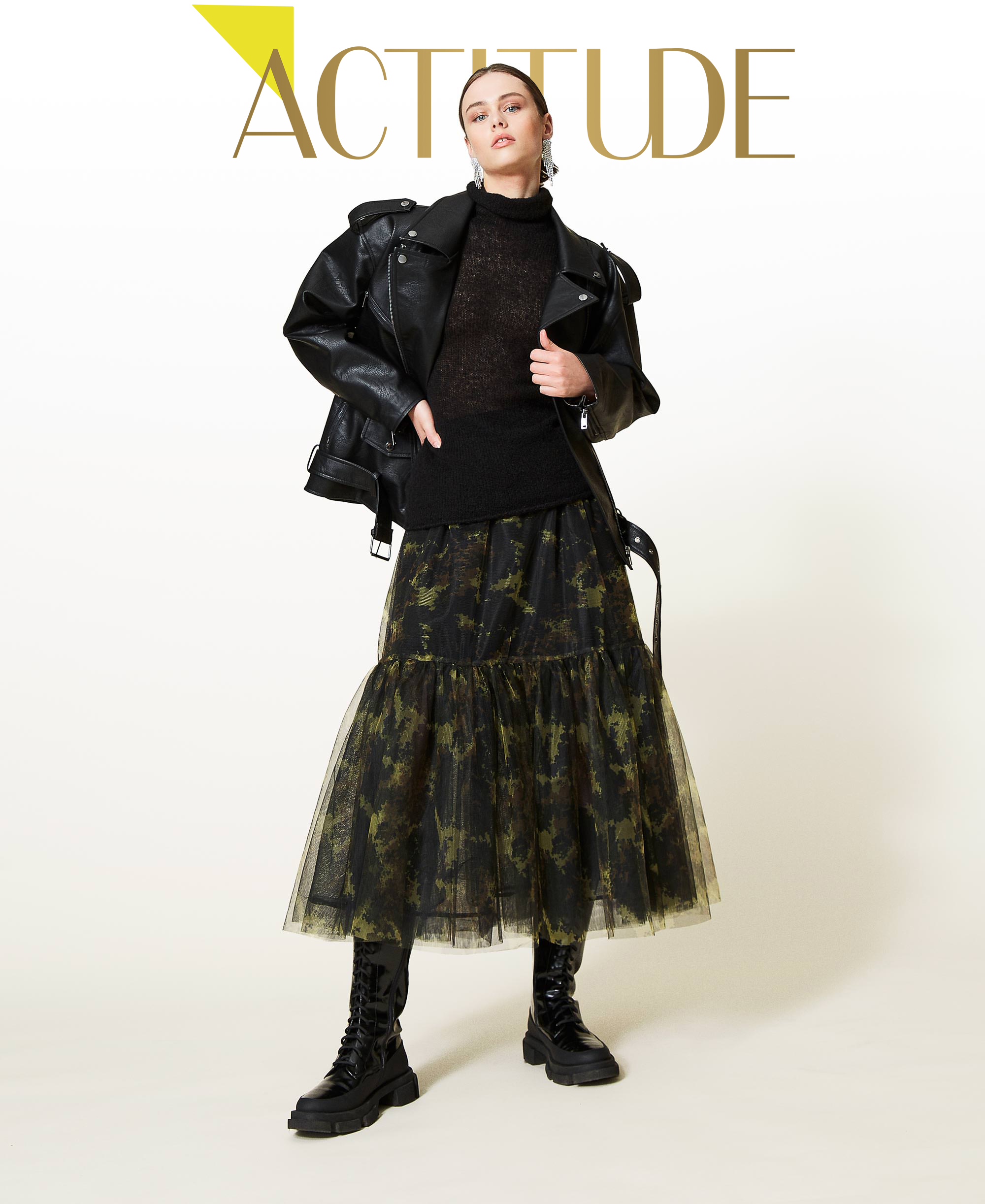 Silver' camouflage tulle skirt Woman 