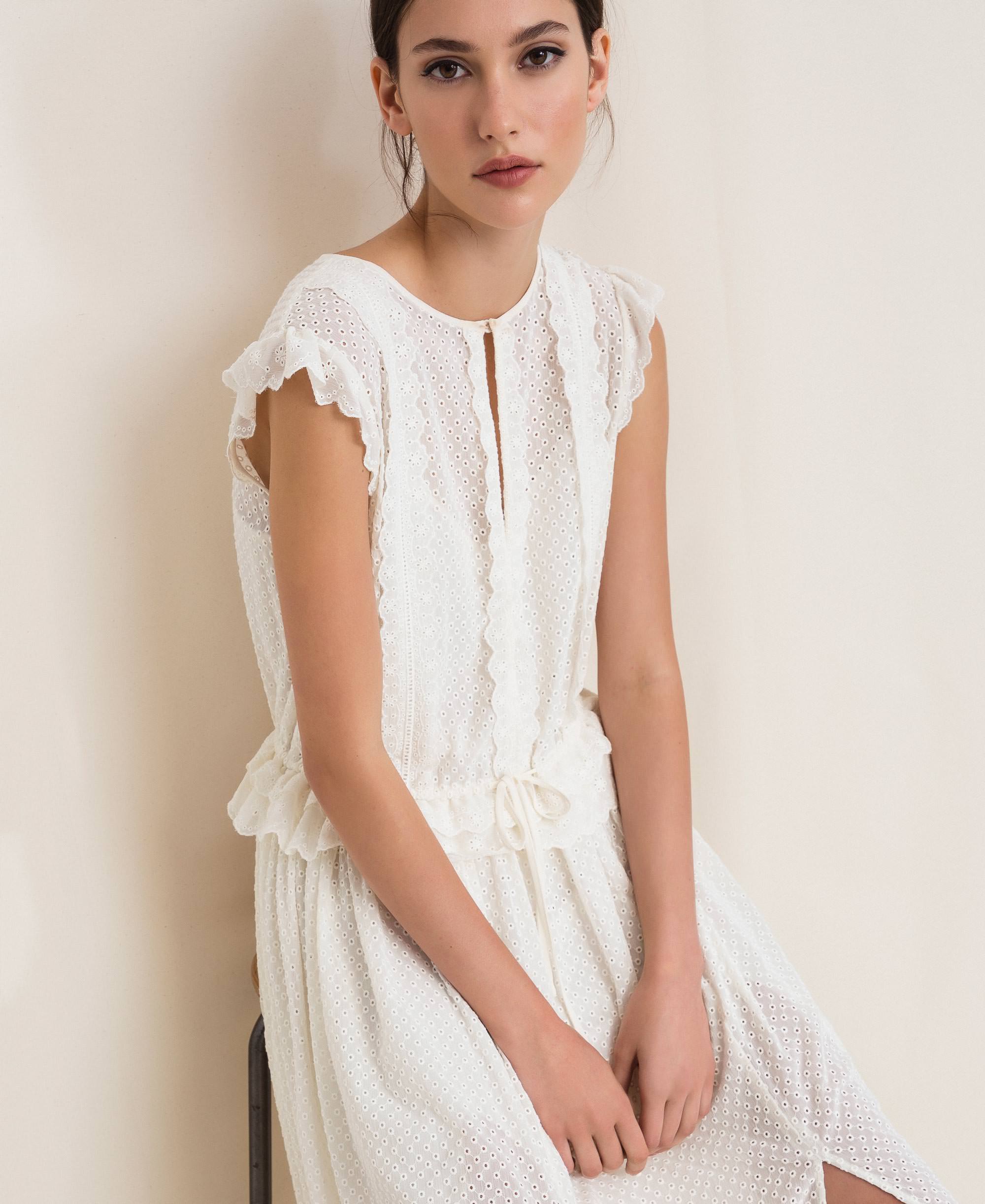 Broderie Anglaise Dress Offwhite