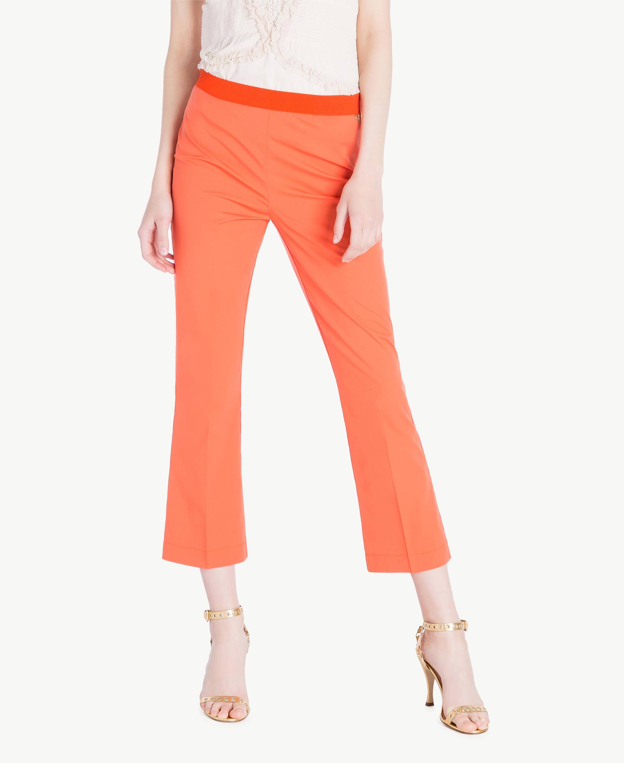 Poplin flared trousers