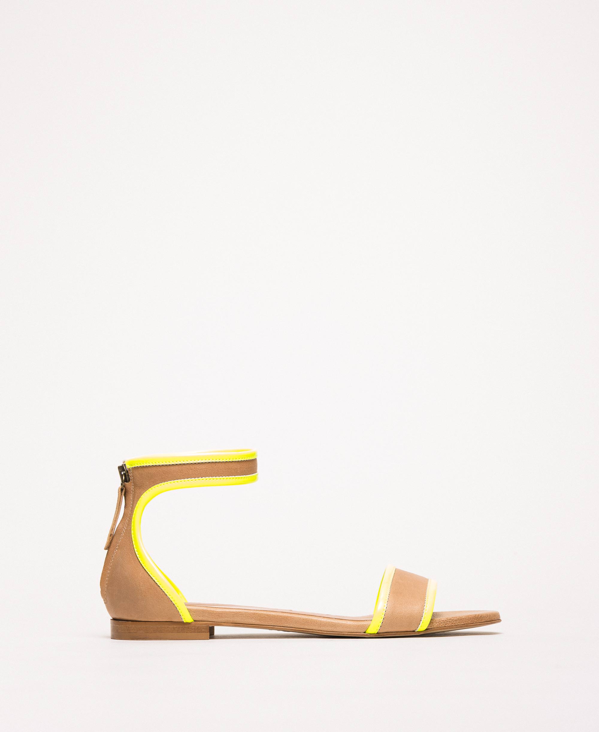 yellow patent leather sandals