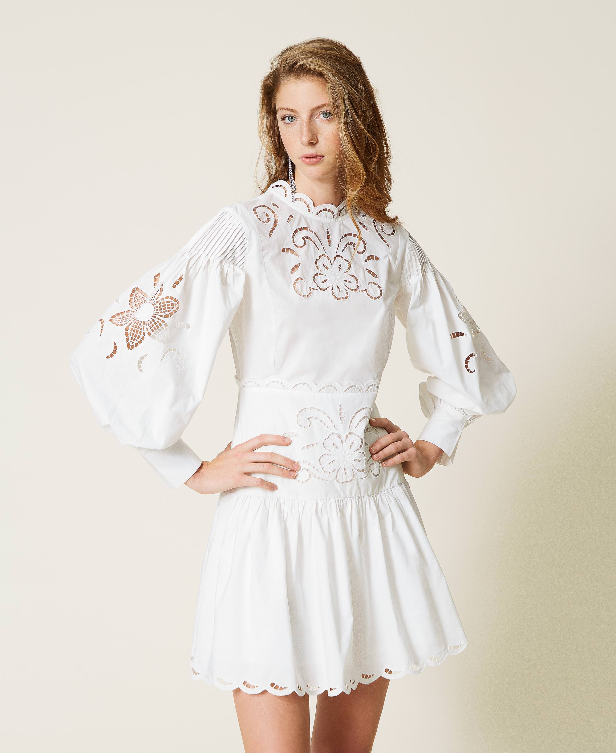 Muslin dress with hemstitch embroidery ...