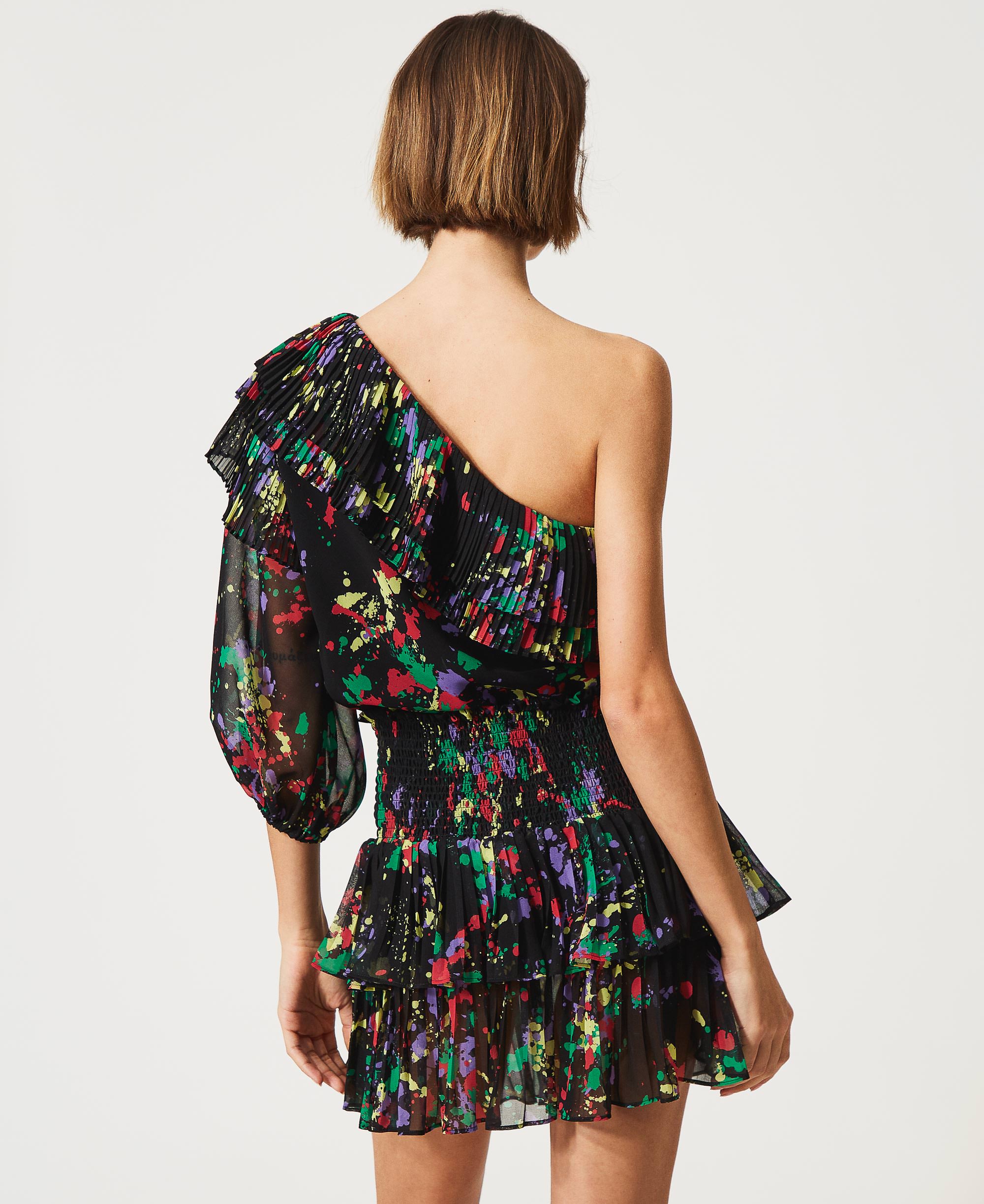 Rigel” printed georgette one-shoulder top, Actitude | TWINSET Milano