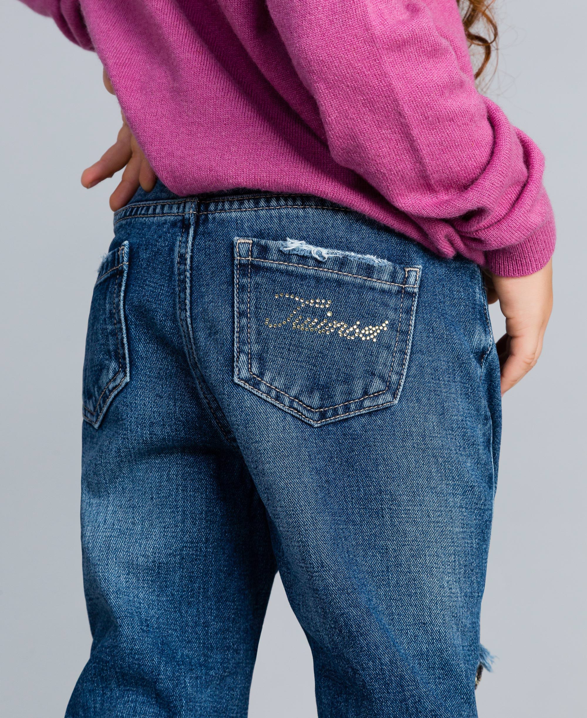 Denim jeans with sequins