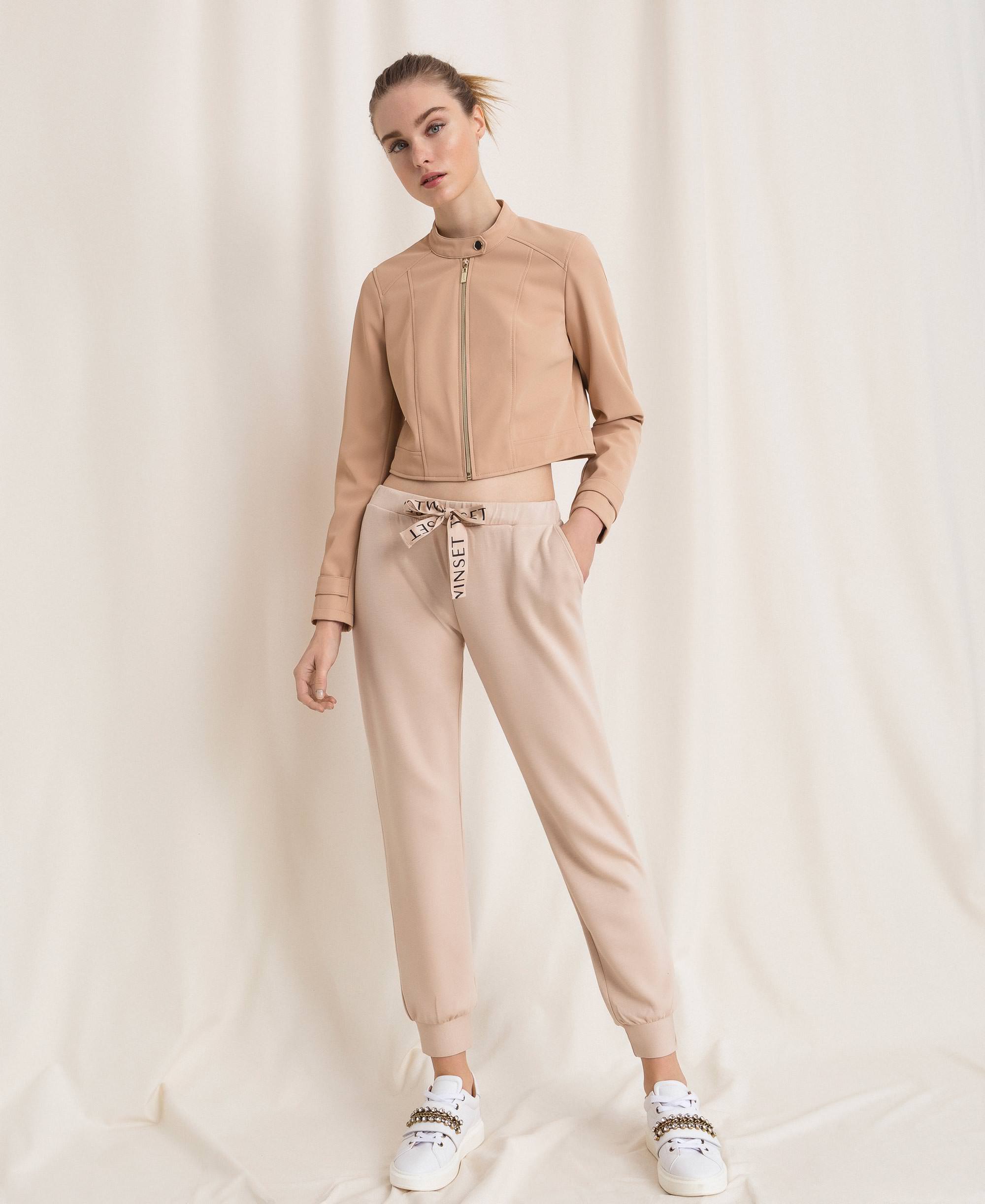 Pantalón jogger de tela scuba Mujer, Rosa | TWINSET Milano