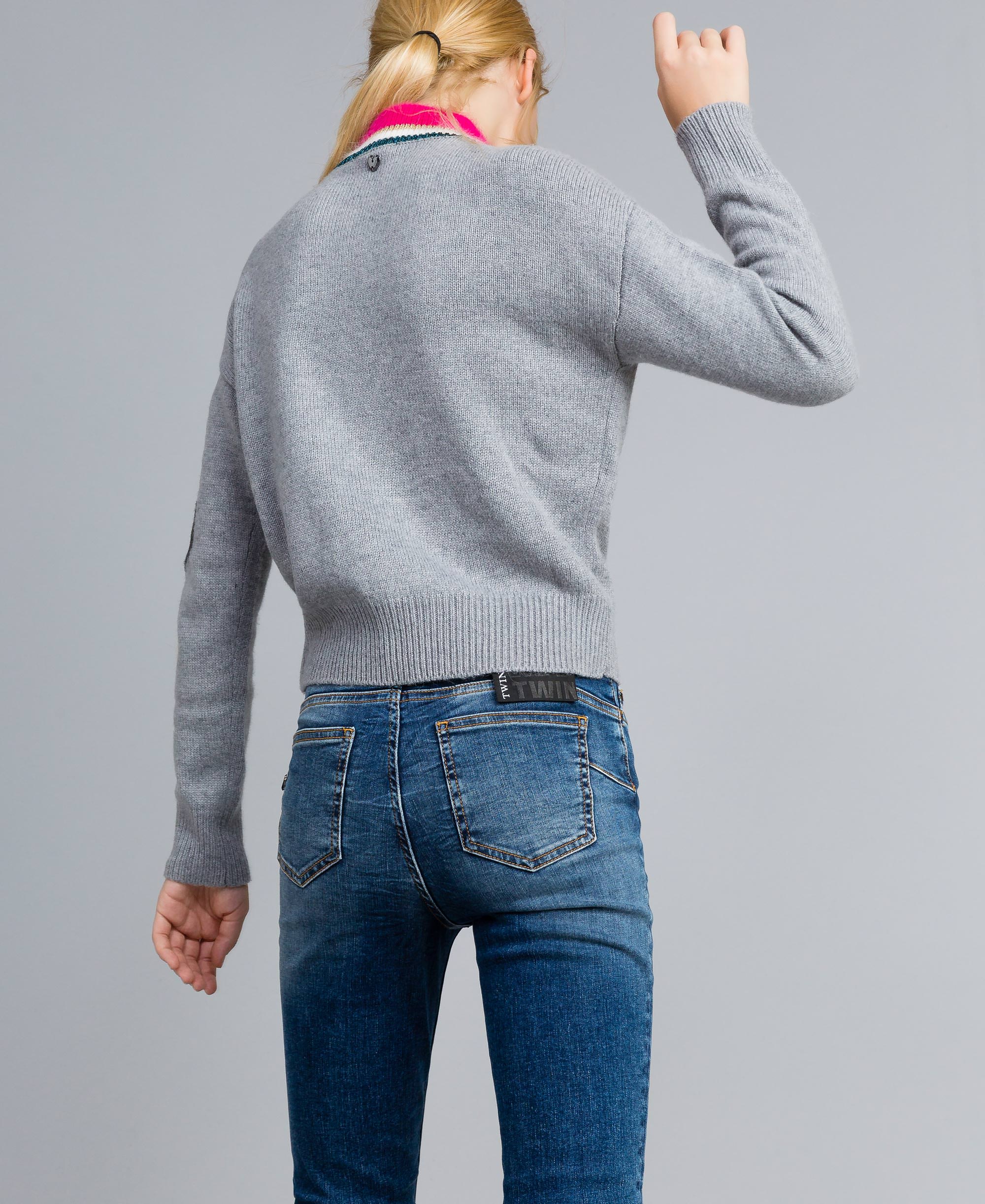 Jean stretch skinny ceinture foulard denim stone fille | La Halle