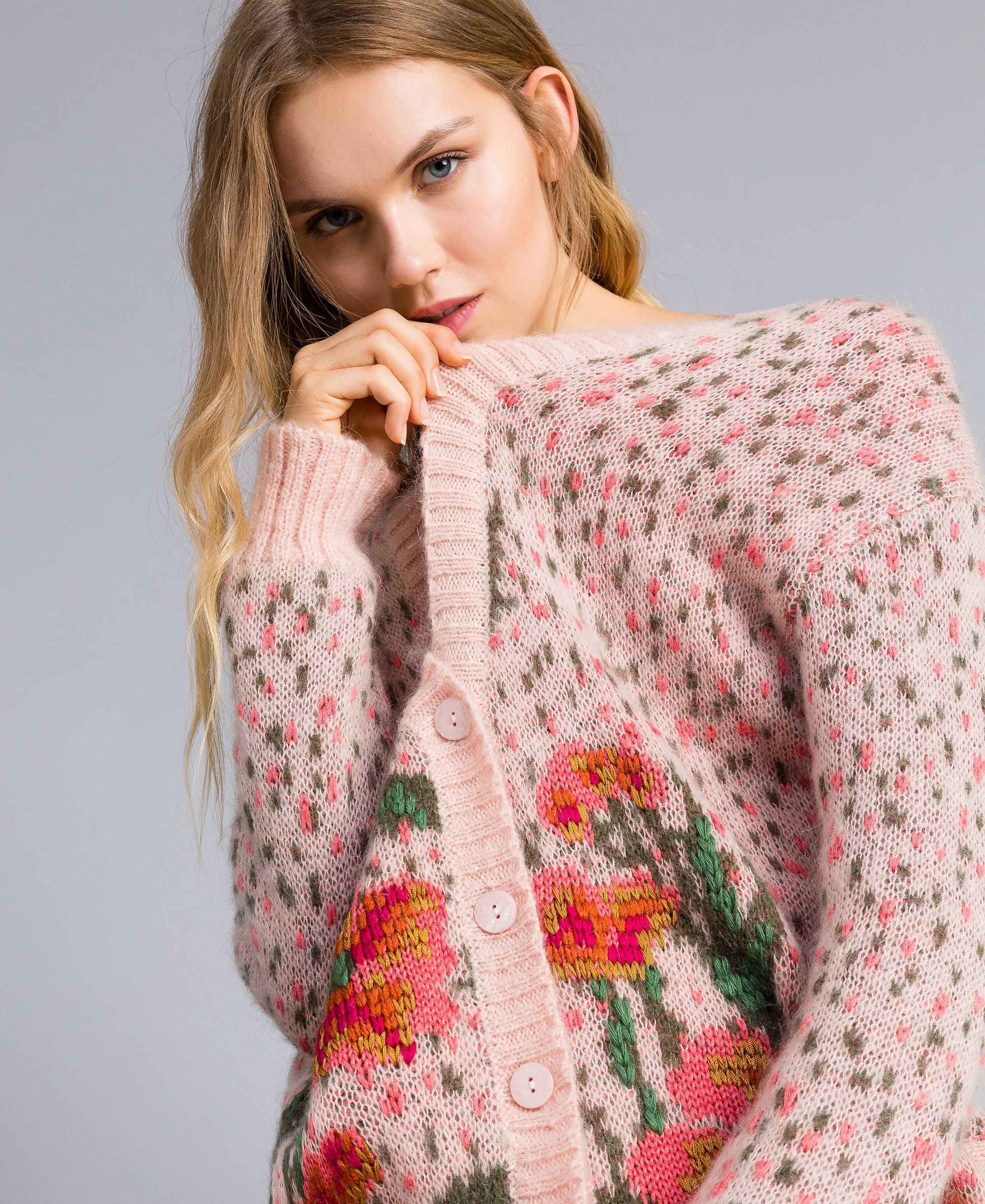 Lässiger Cardigan Mit 3D-Blumendekoration