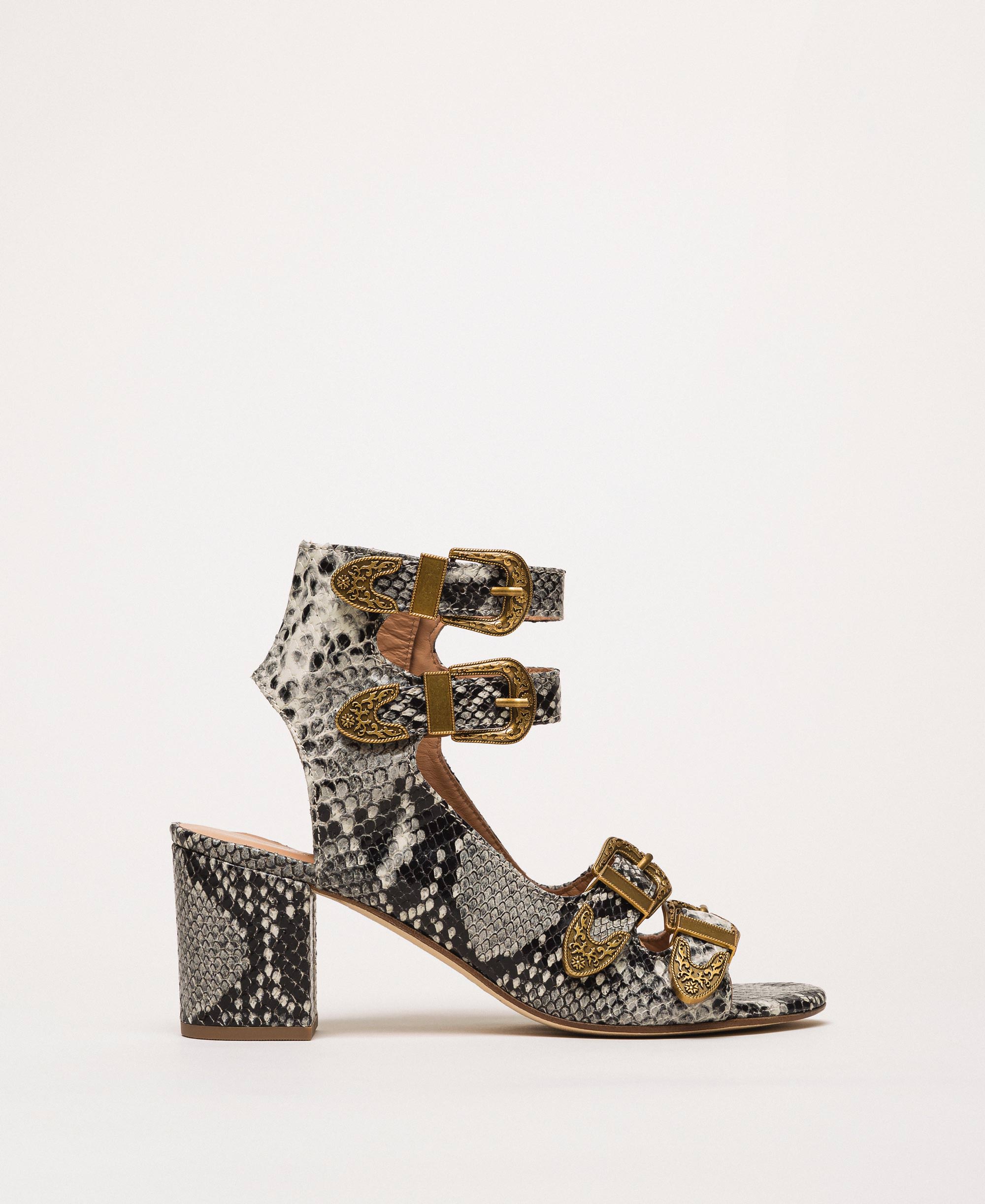 Python print sandals with buckles Woman, Unique Variant | TWINSET Milano