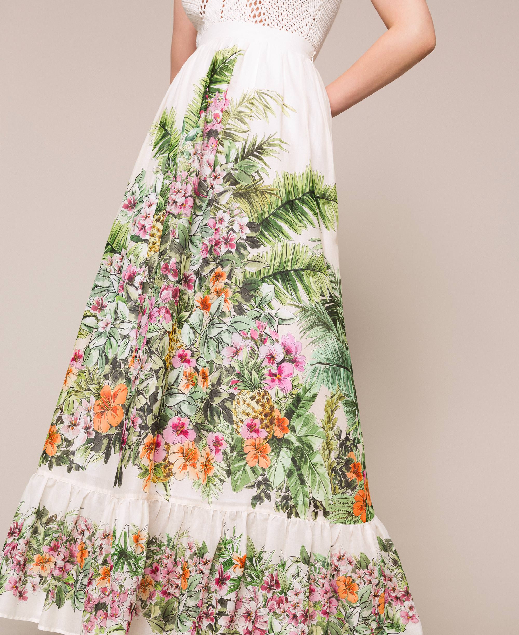 Gonna a tubino con stampa a fiori