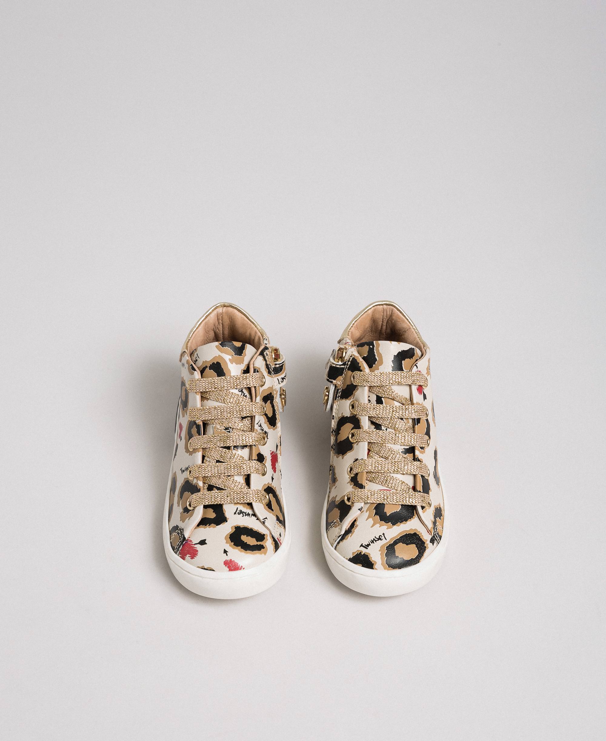 leopard print leather trainers