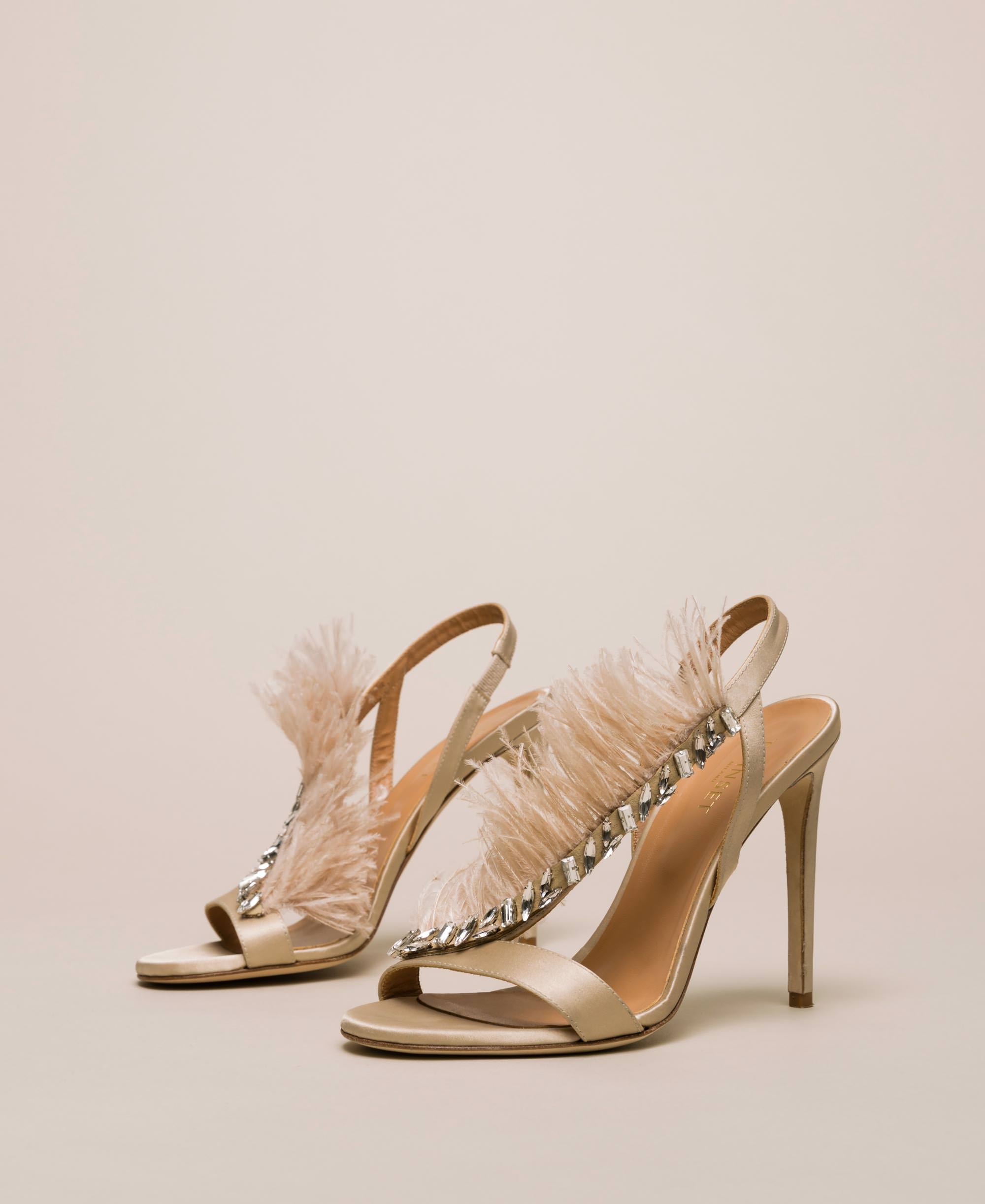Twinset Beige Leather Women's Sandal
