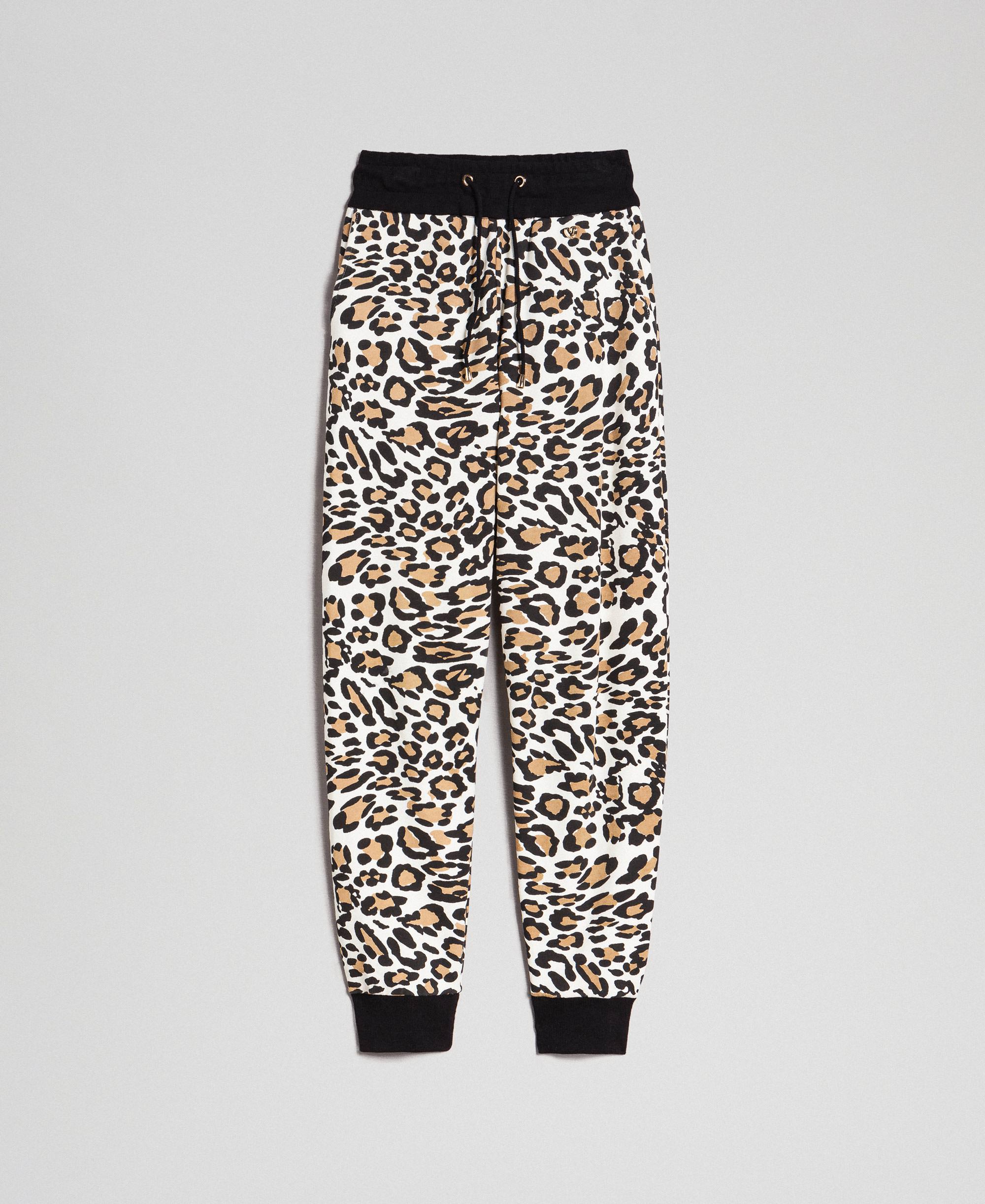 Animal print jogging trousers