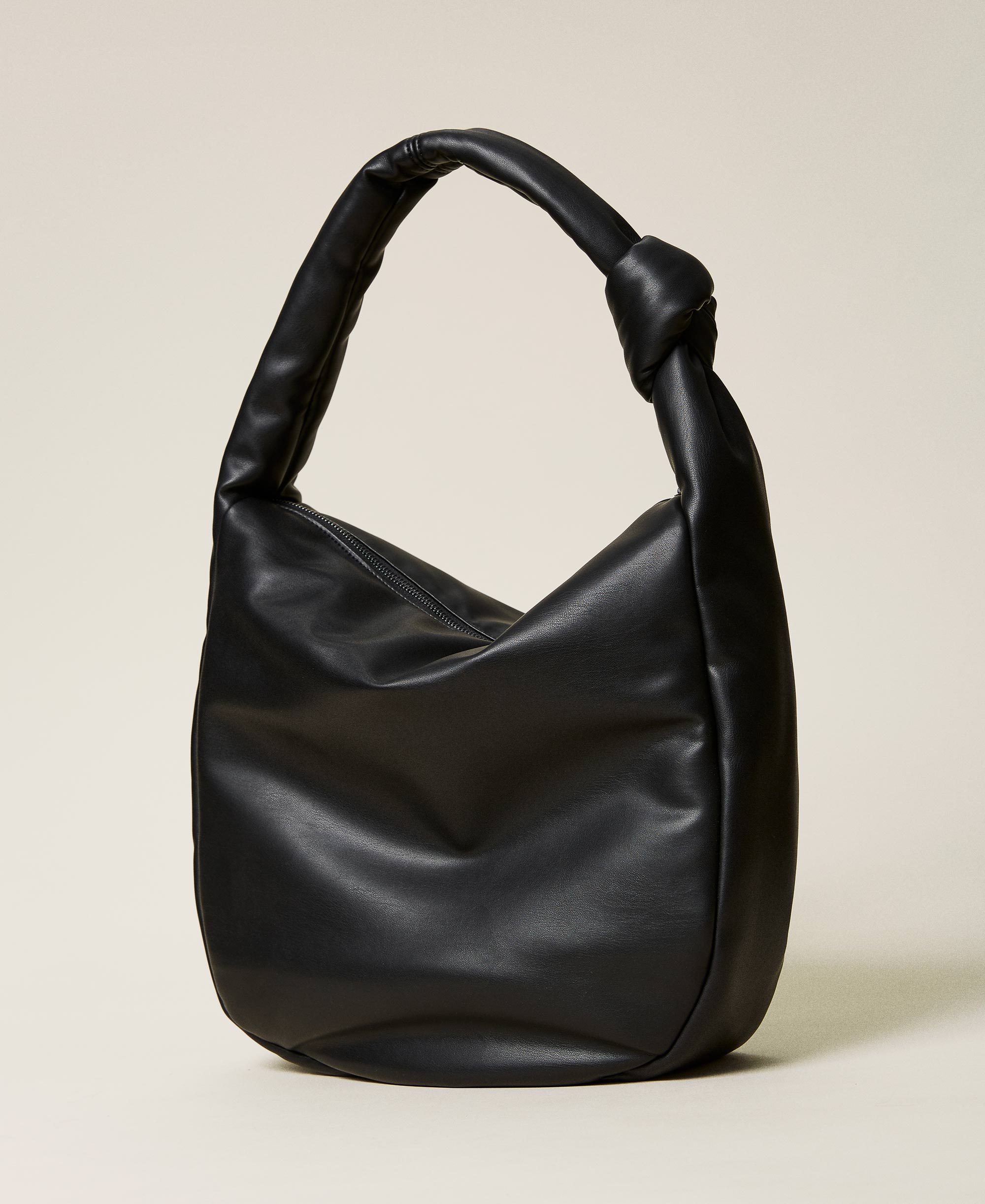 Large hobo bag with knot Woman, Black TWINSET Milano