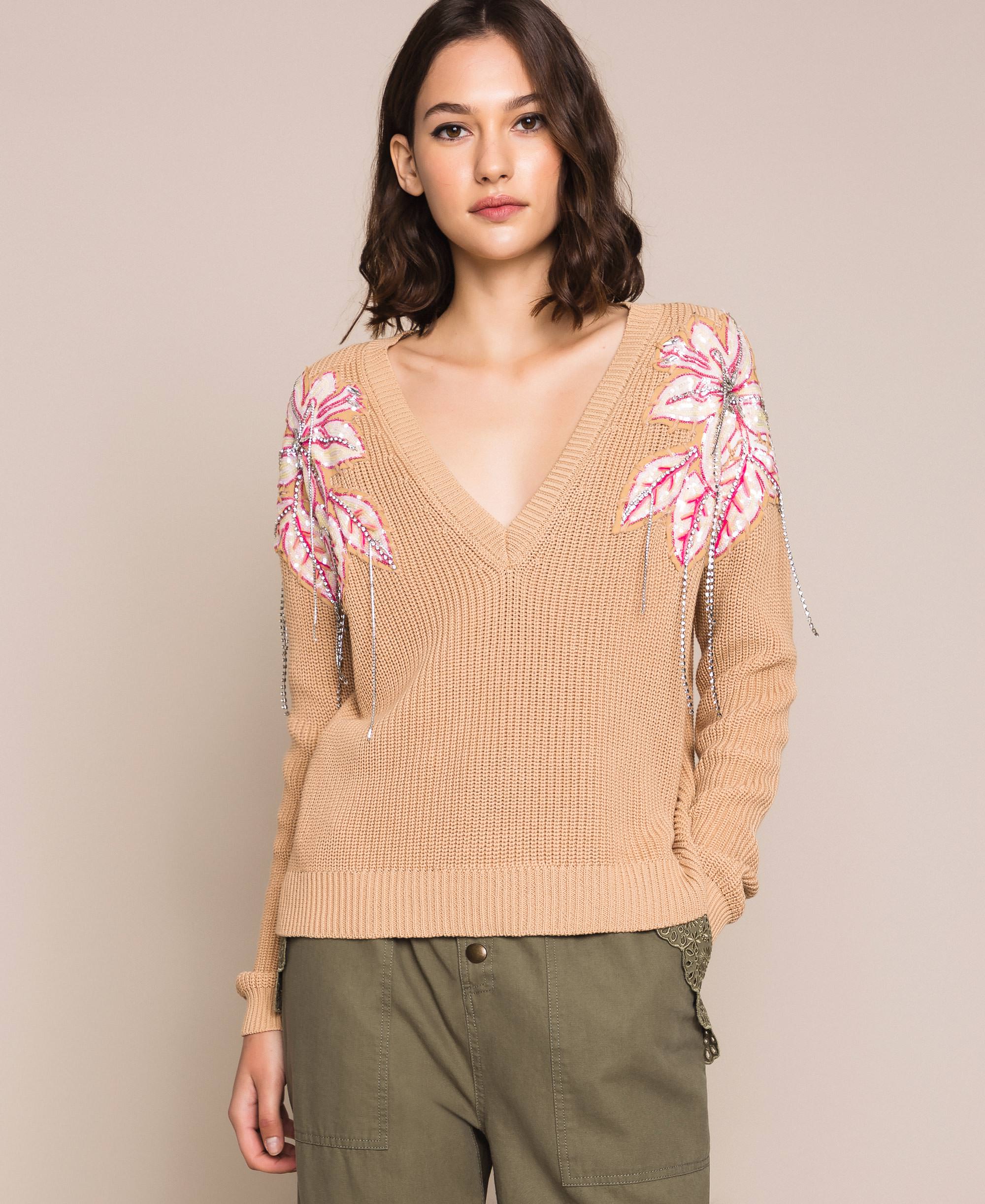 Penni Round Neck, Striped, Boxy Style Jumper - Grey, Mink main image 0
