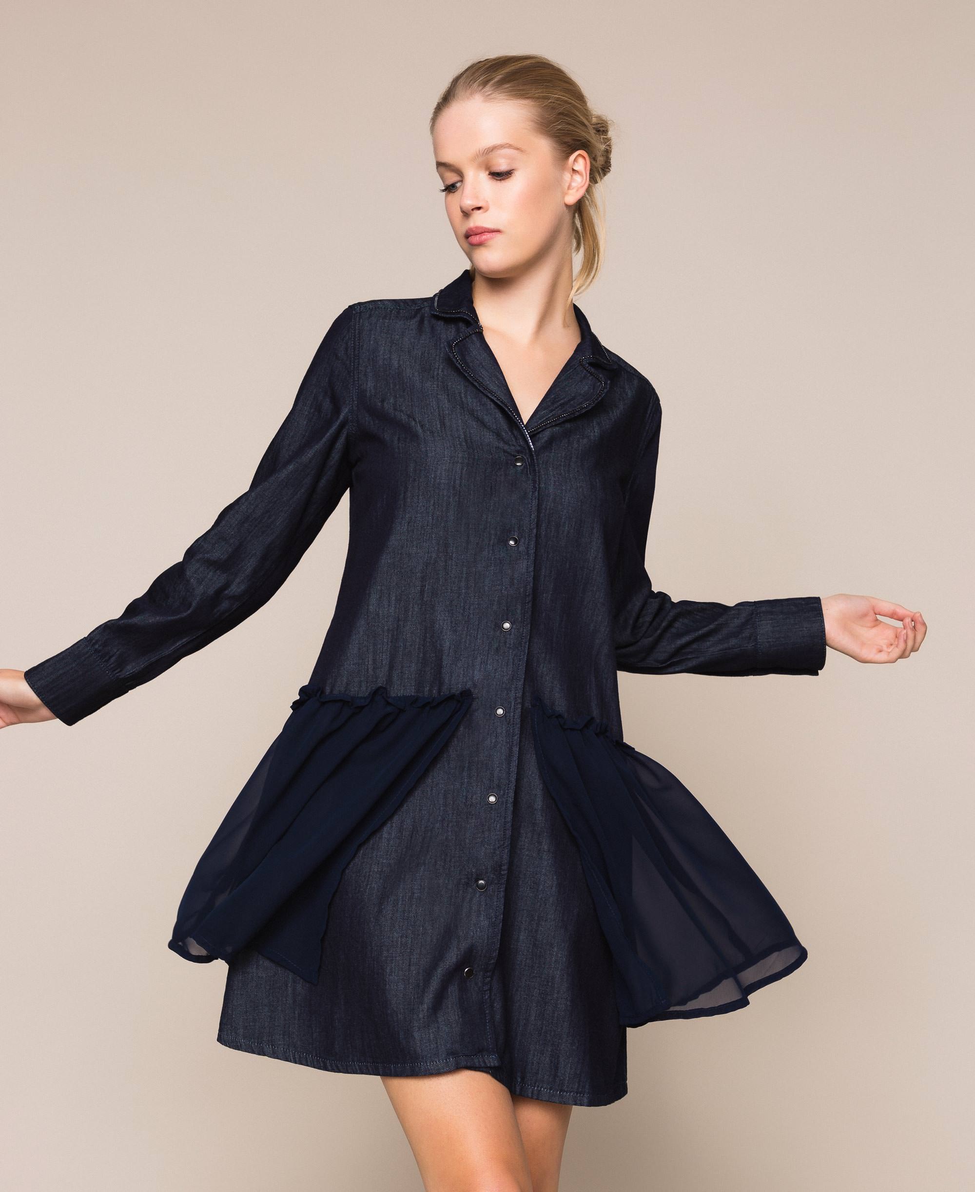 denim rhinestone dress