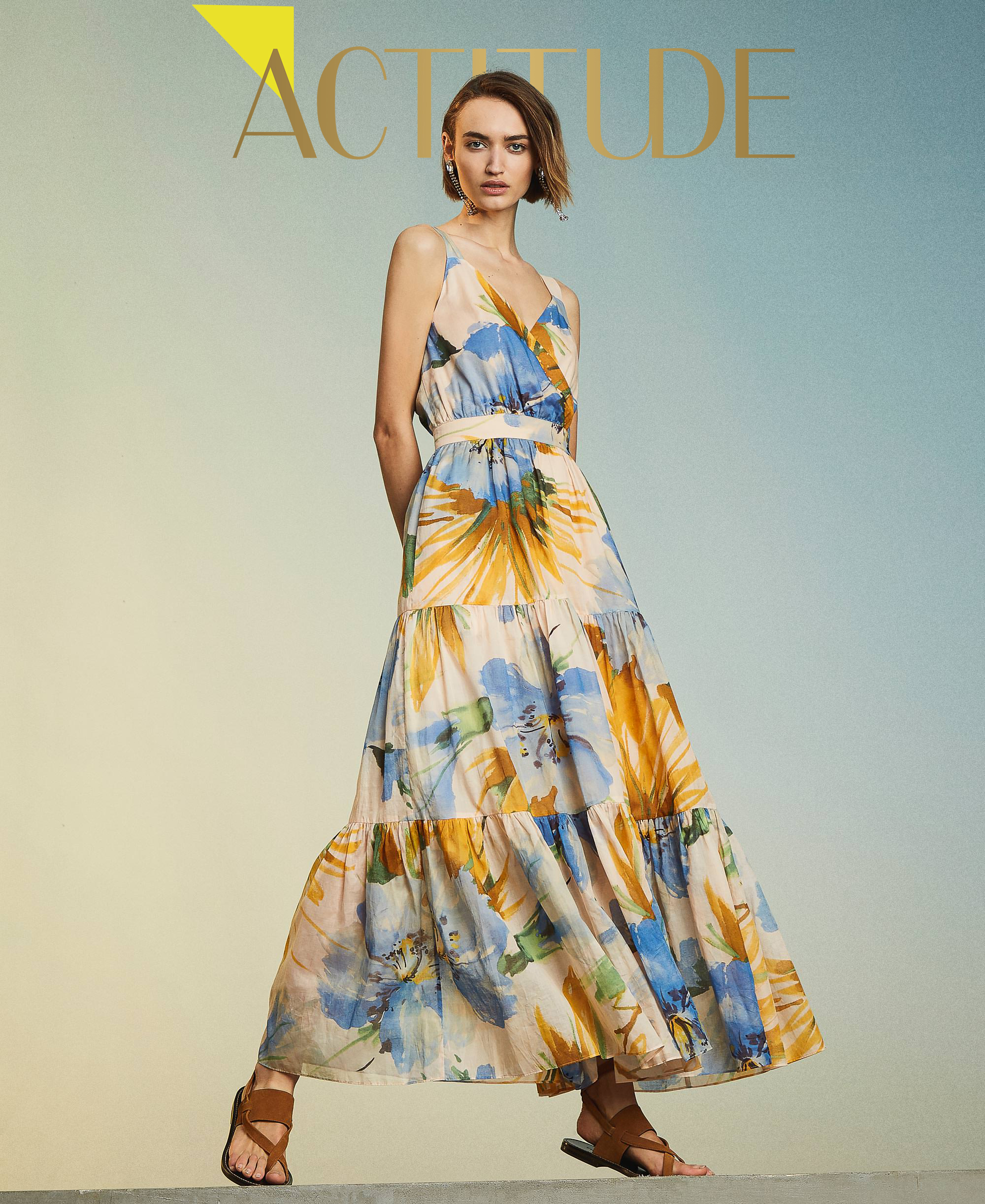 Abito lungo 'Hamal' in mussola stampata, Actitude | TWINSET Milano