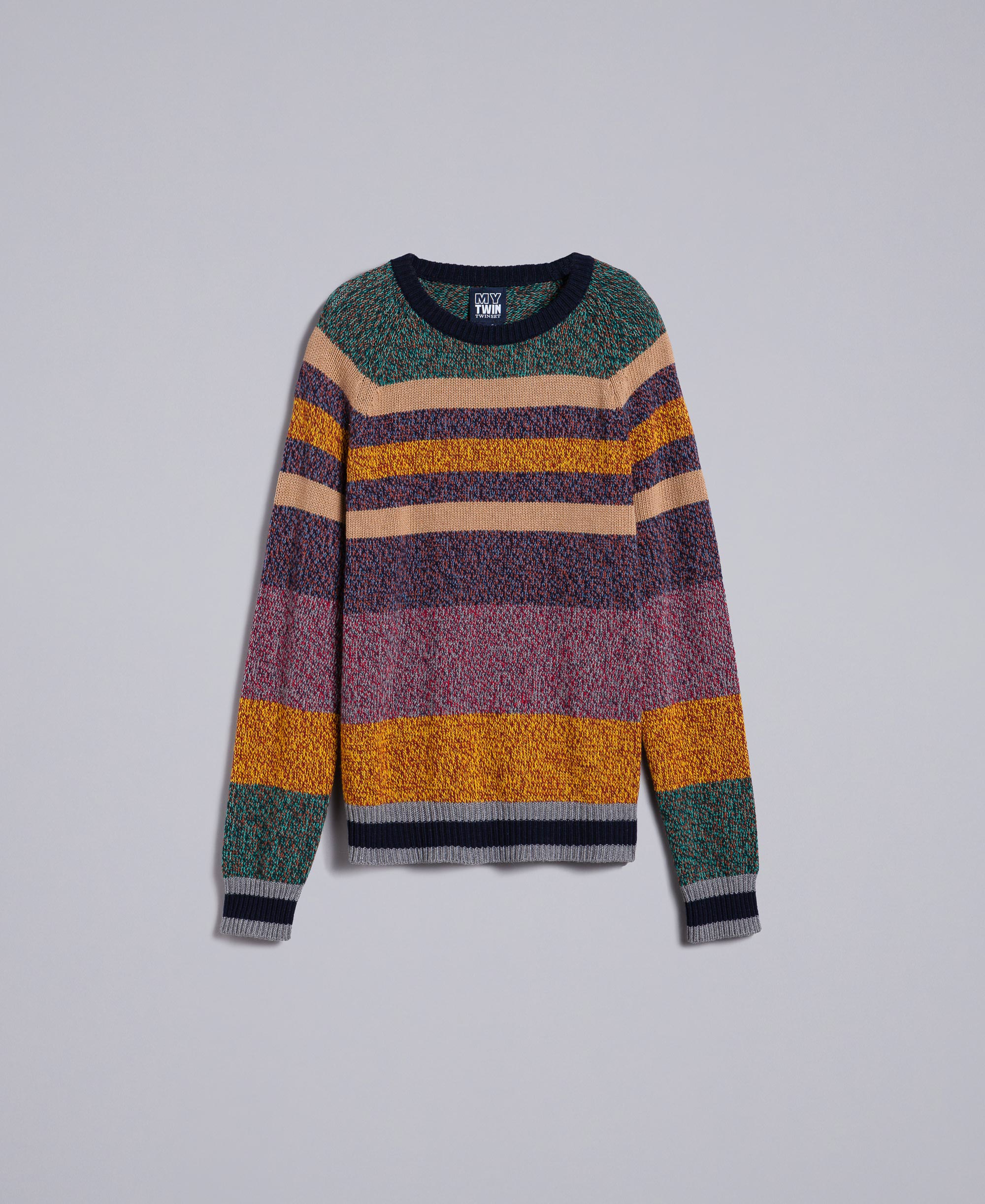 4920 Ecru Colour Block Jumper