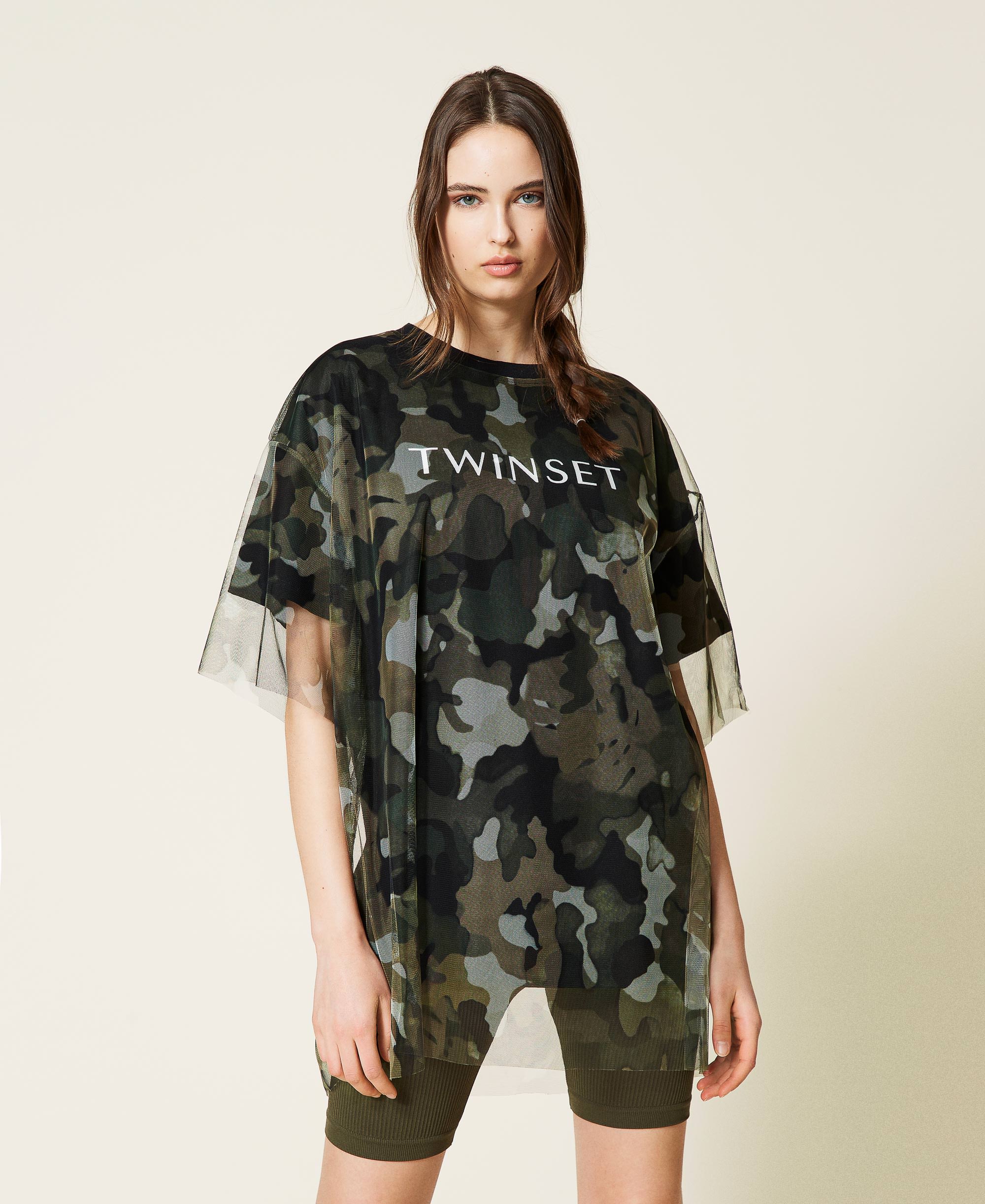 Marrone Farfetch Donna Abbigliamento Abbigliamento per la notte Loungewear Top con stampa camouflage 
