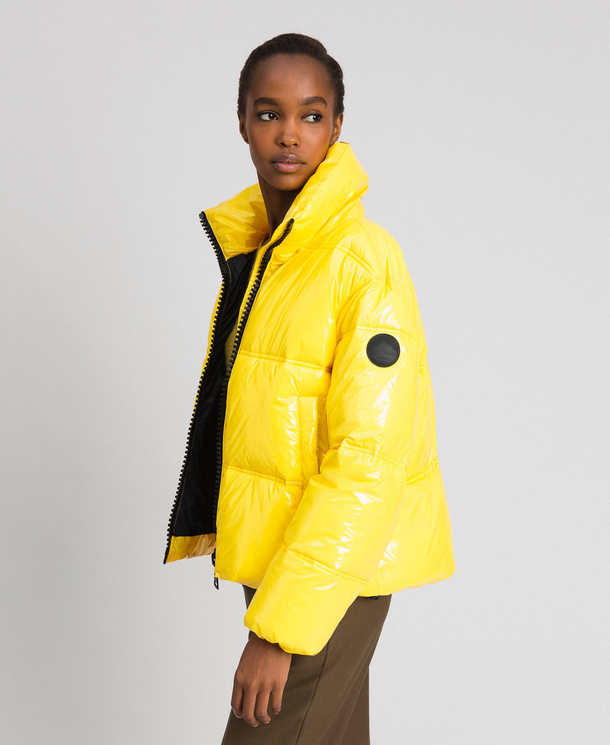 doudoune noir vernis femme