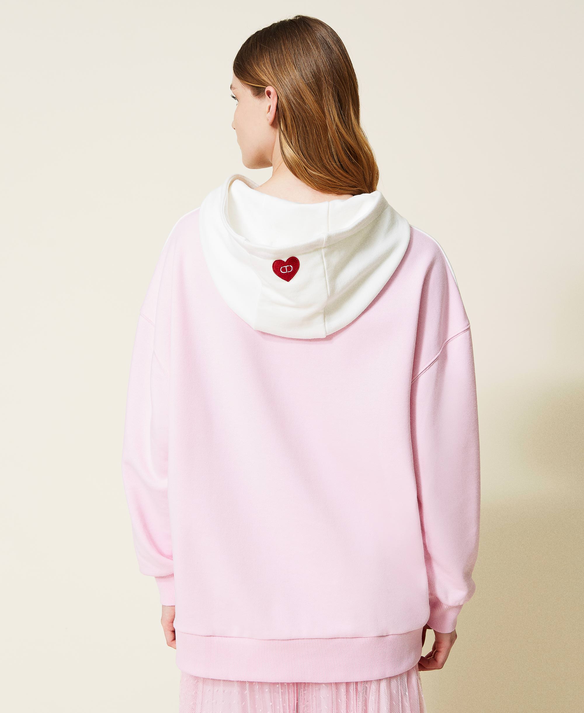 Maxi hoodie with inlaid heart Woman ...