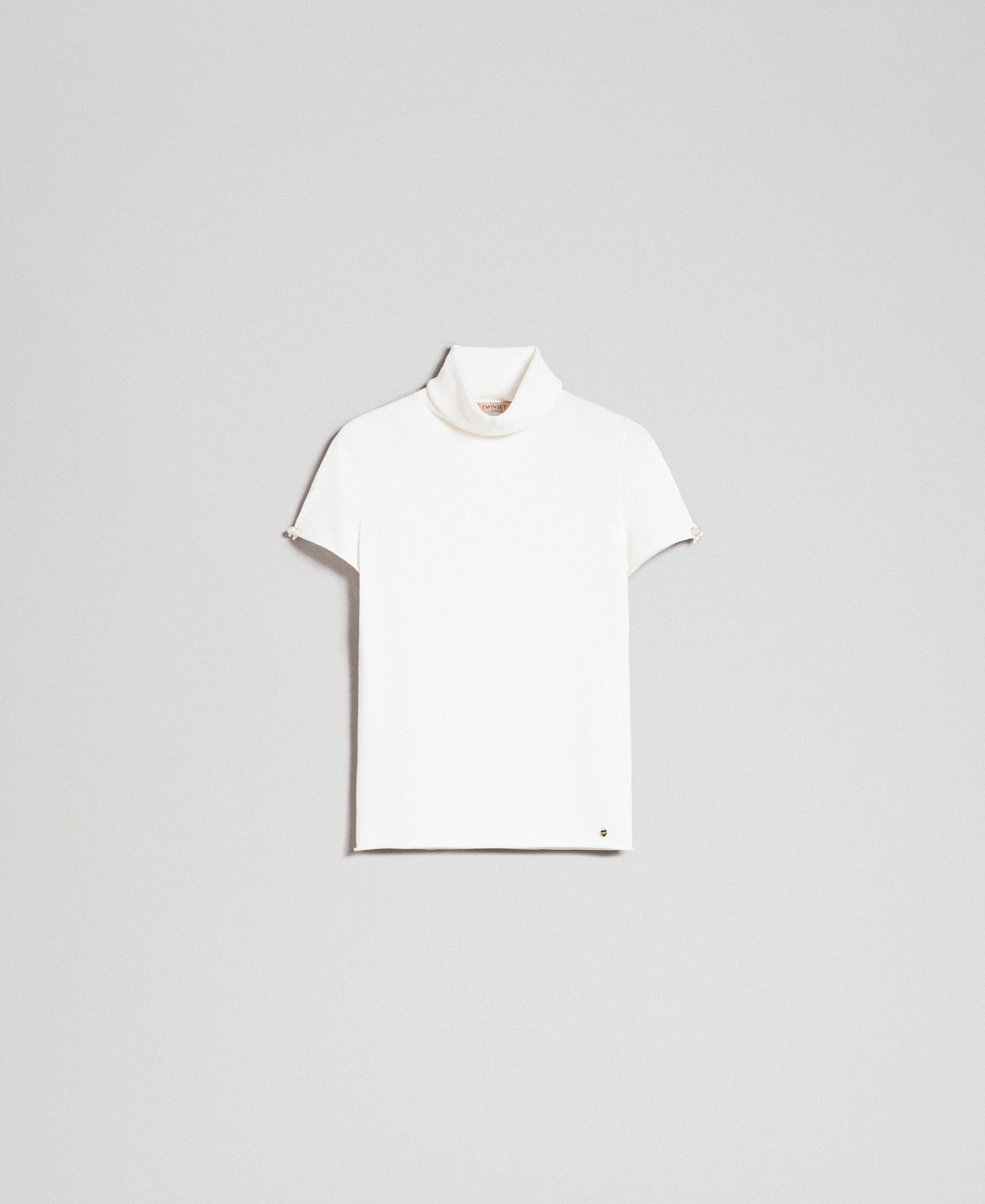 tee shirt col roulé manches courtes femme
