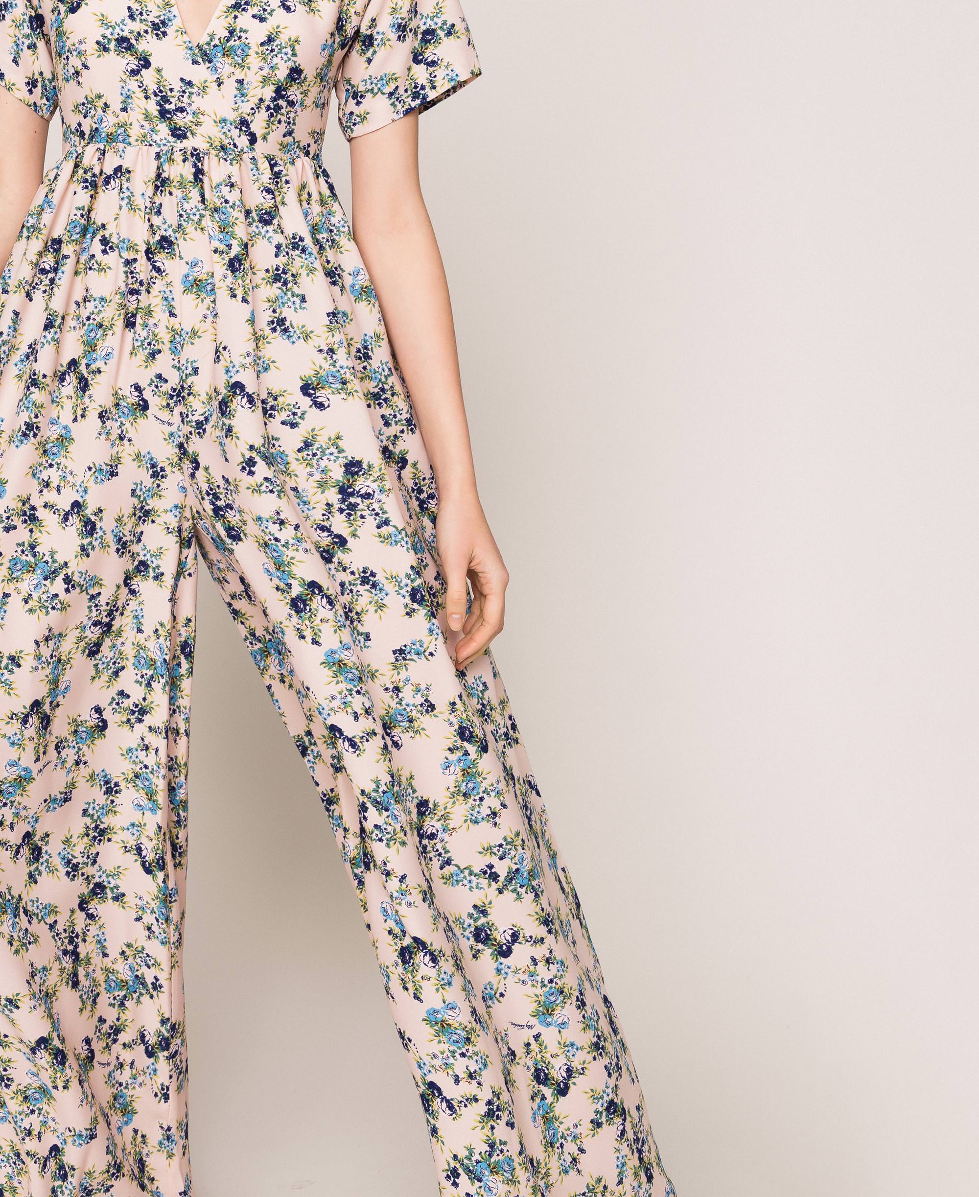 Tuta in crêpe de Chine a fiori Donna, Fantasia | TWINSET Milano