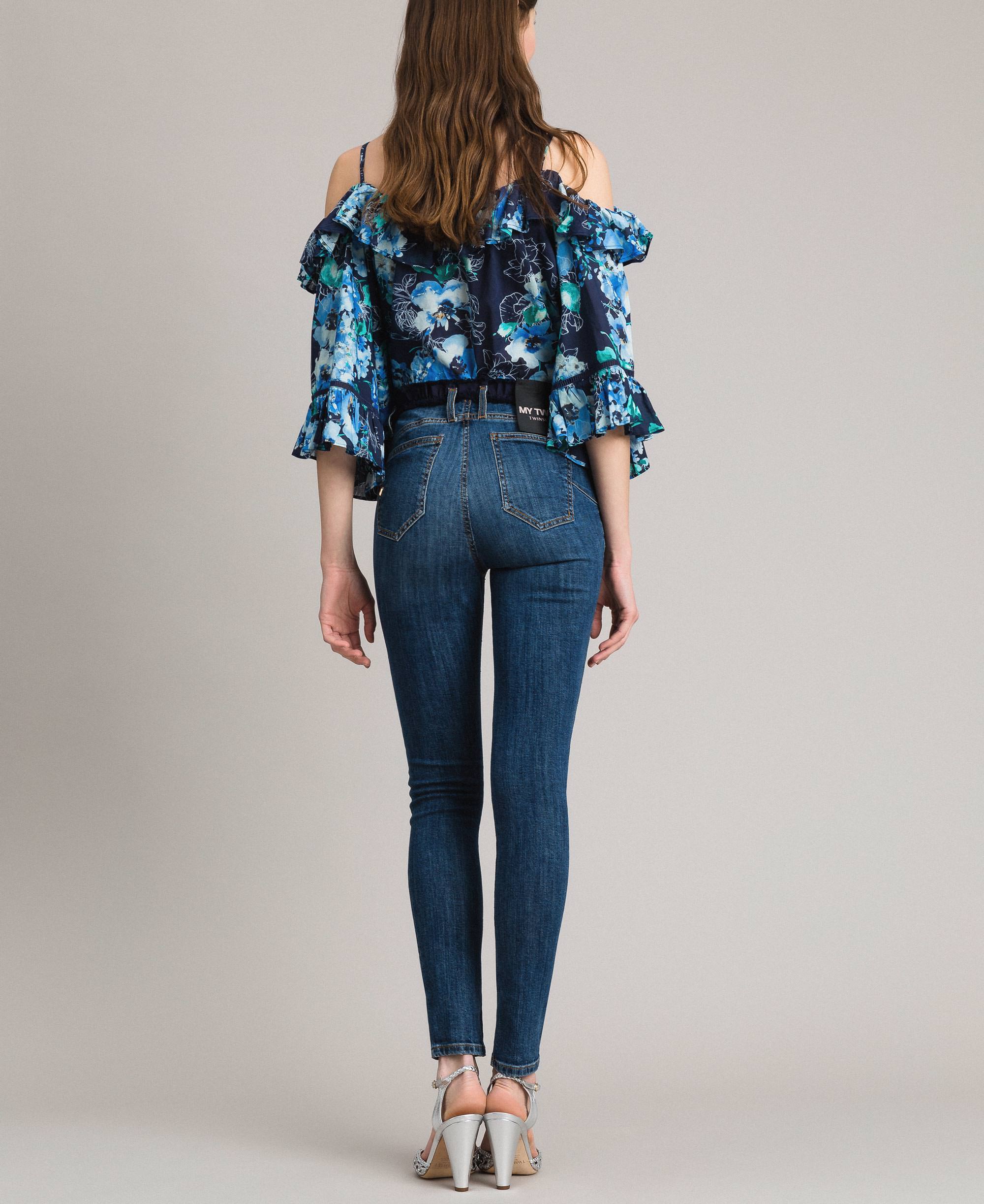 embroidered denim jeans