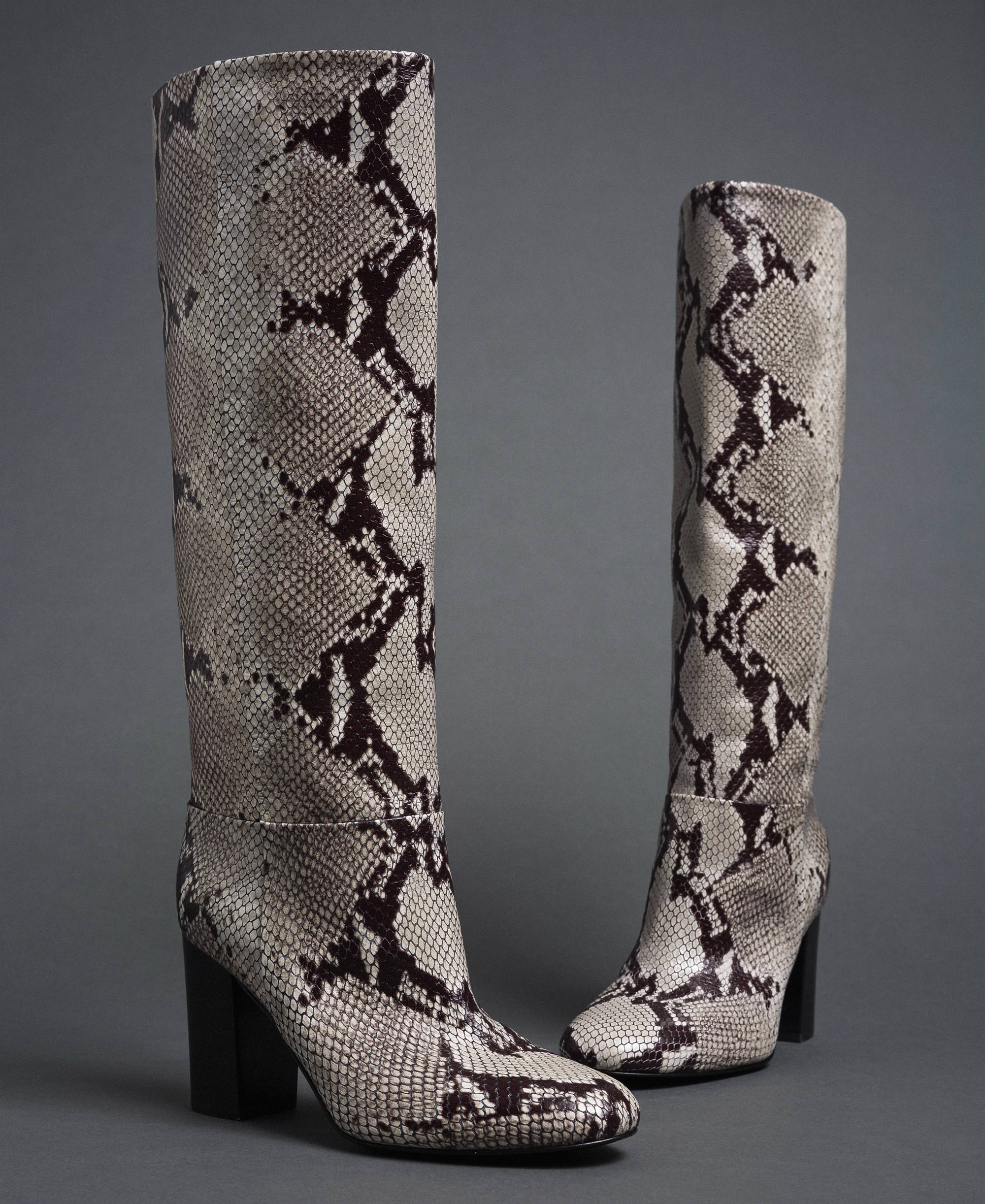 grey animal print boots
