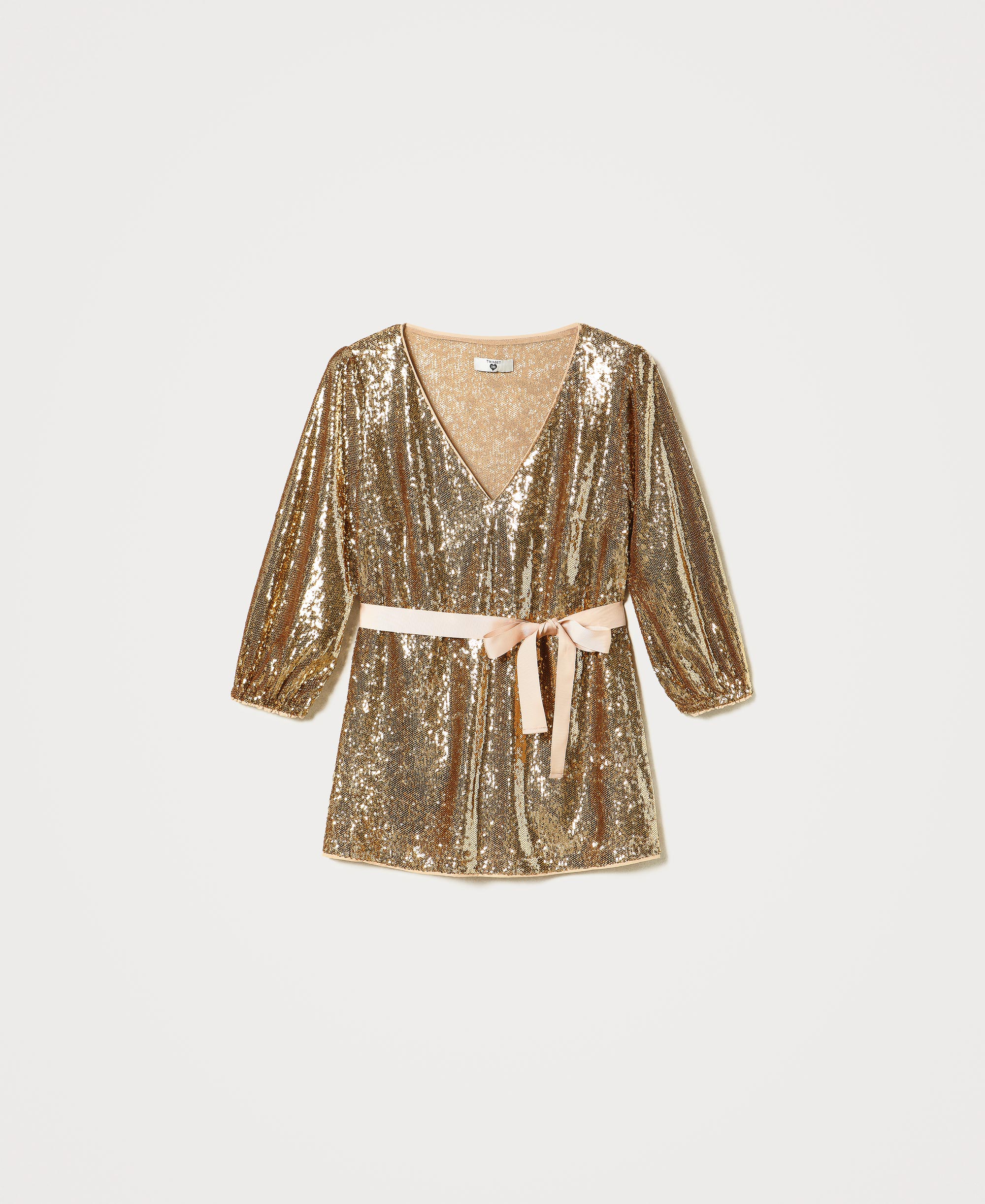 Full sequin blouse Woman, Yellow | TWINSET Milano