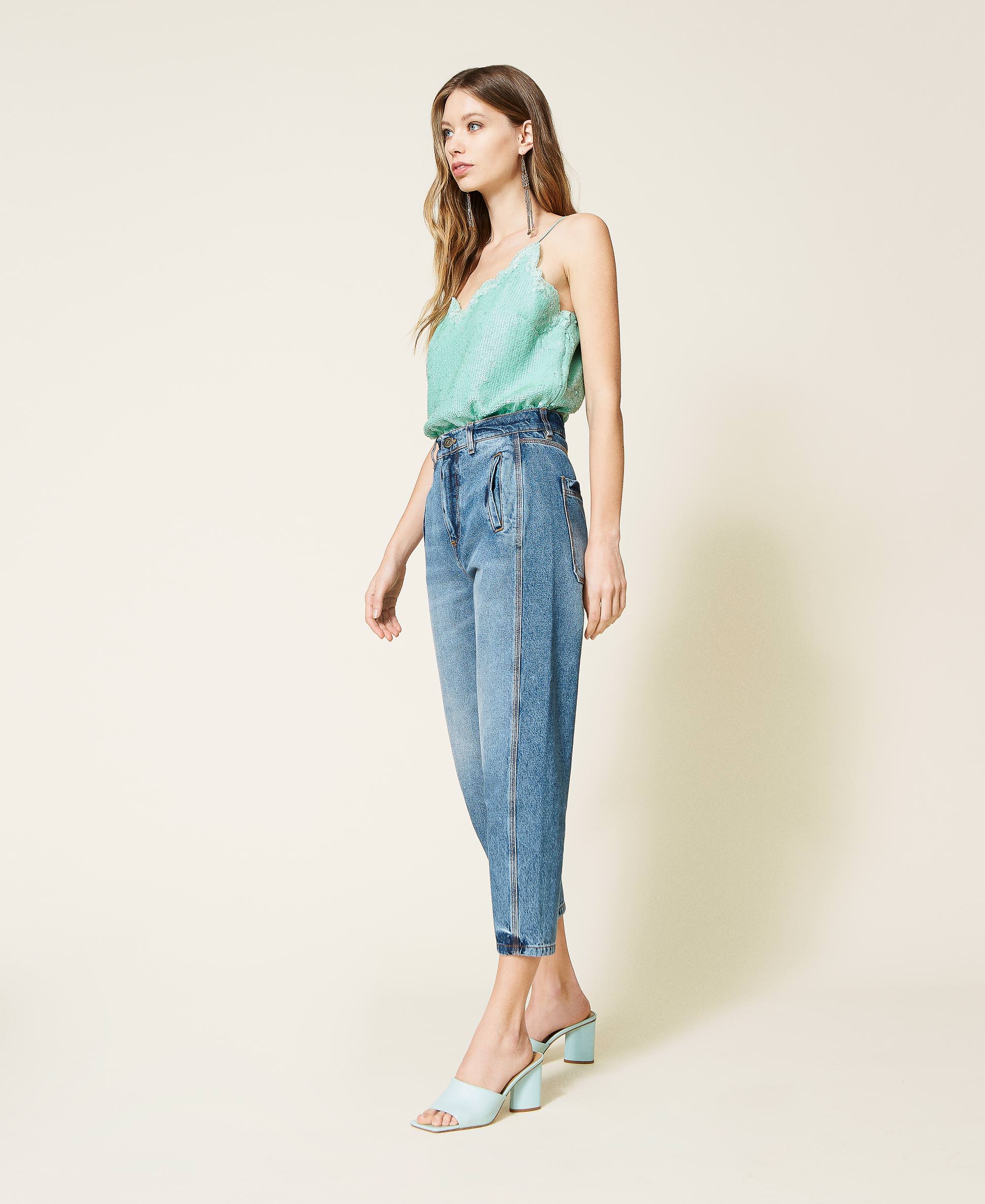 Jeans lavaggio green cast Donna, Blu | TWINSET Milano