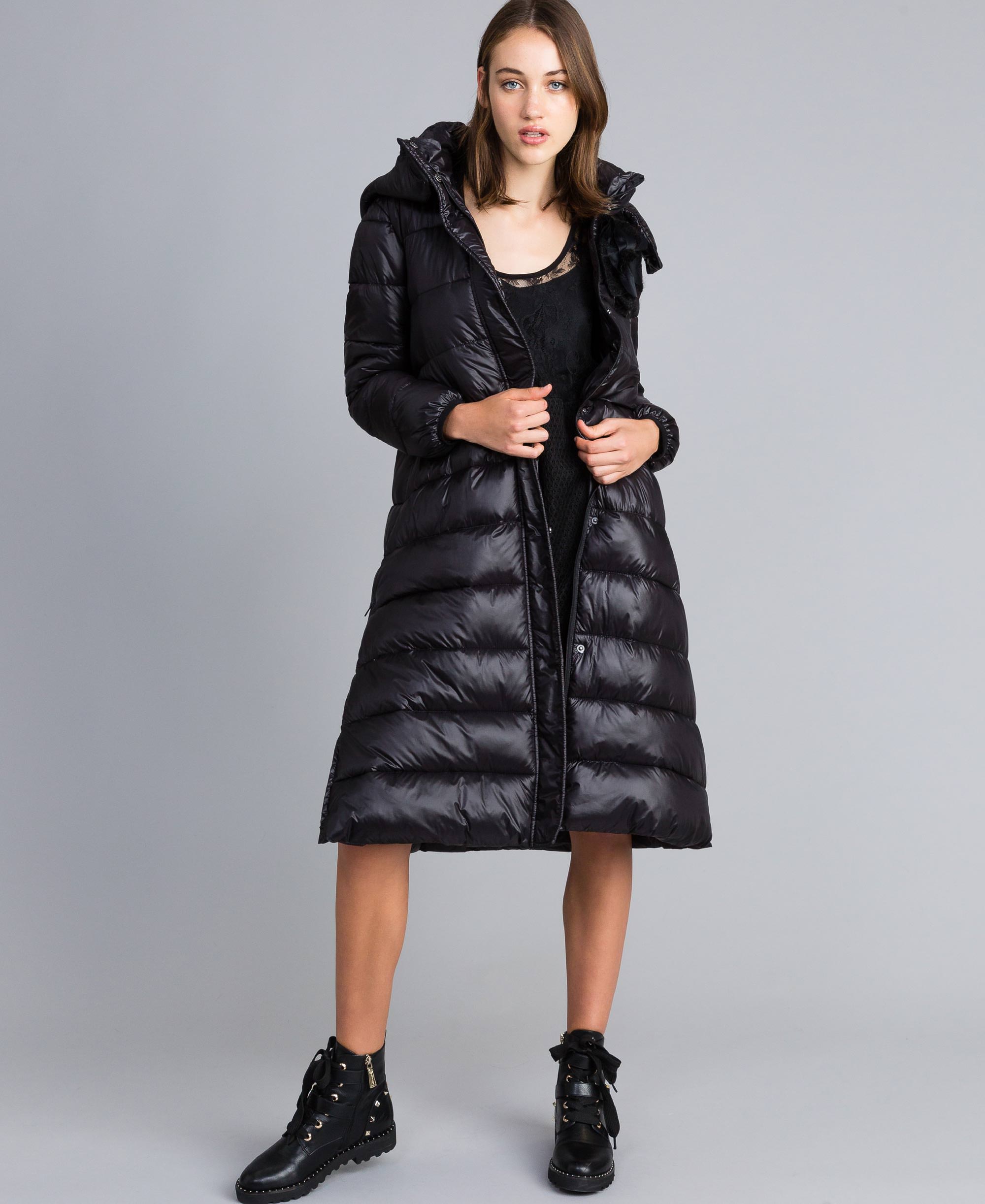Long nylon padded jacket