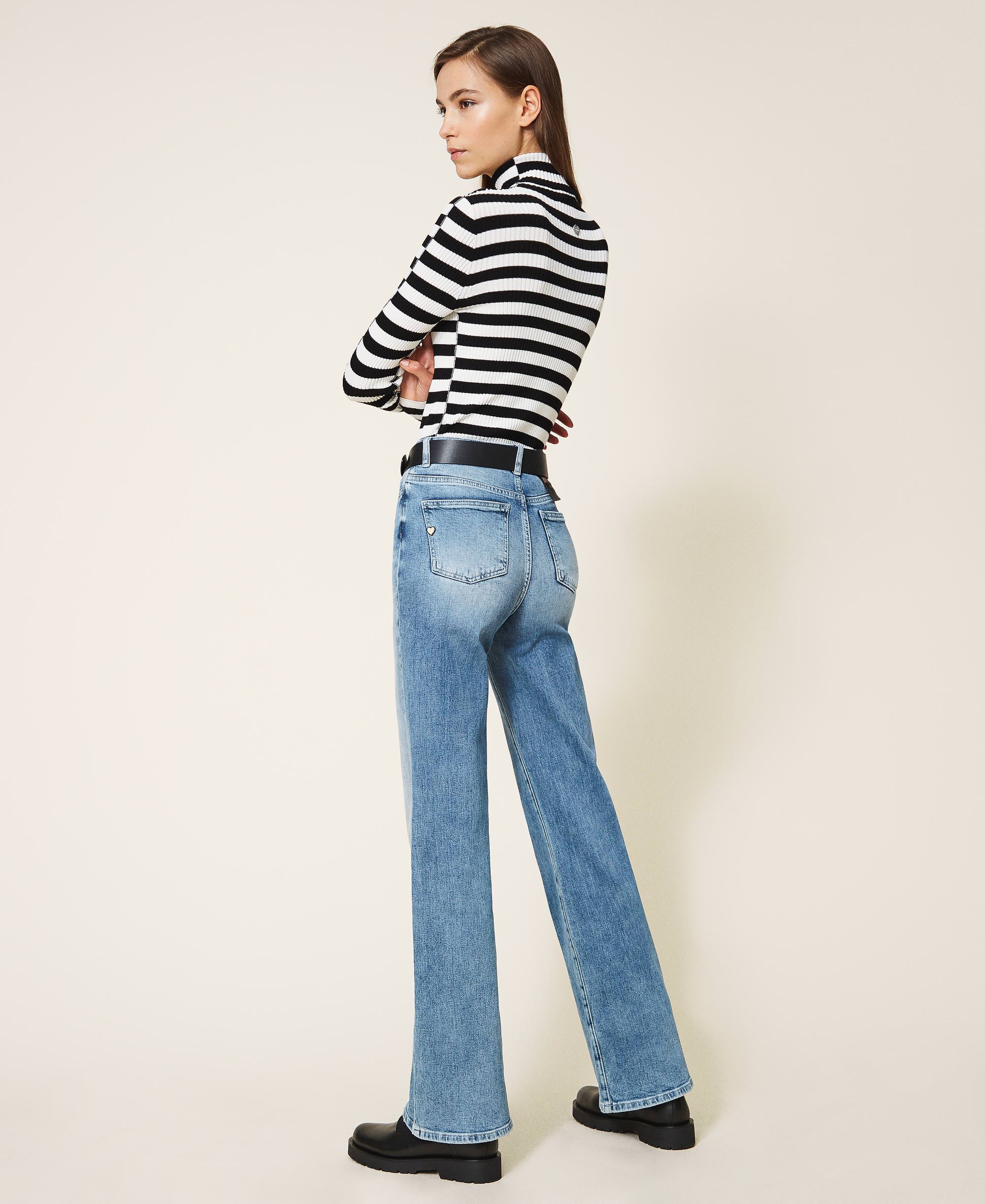 Wide leg jeans Woman, Blue | TWINSET Milano