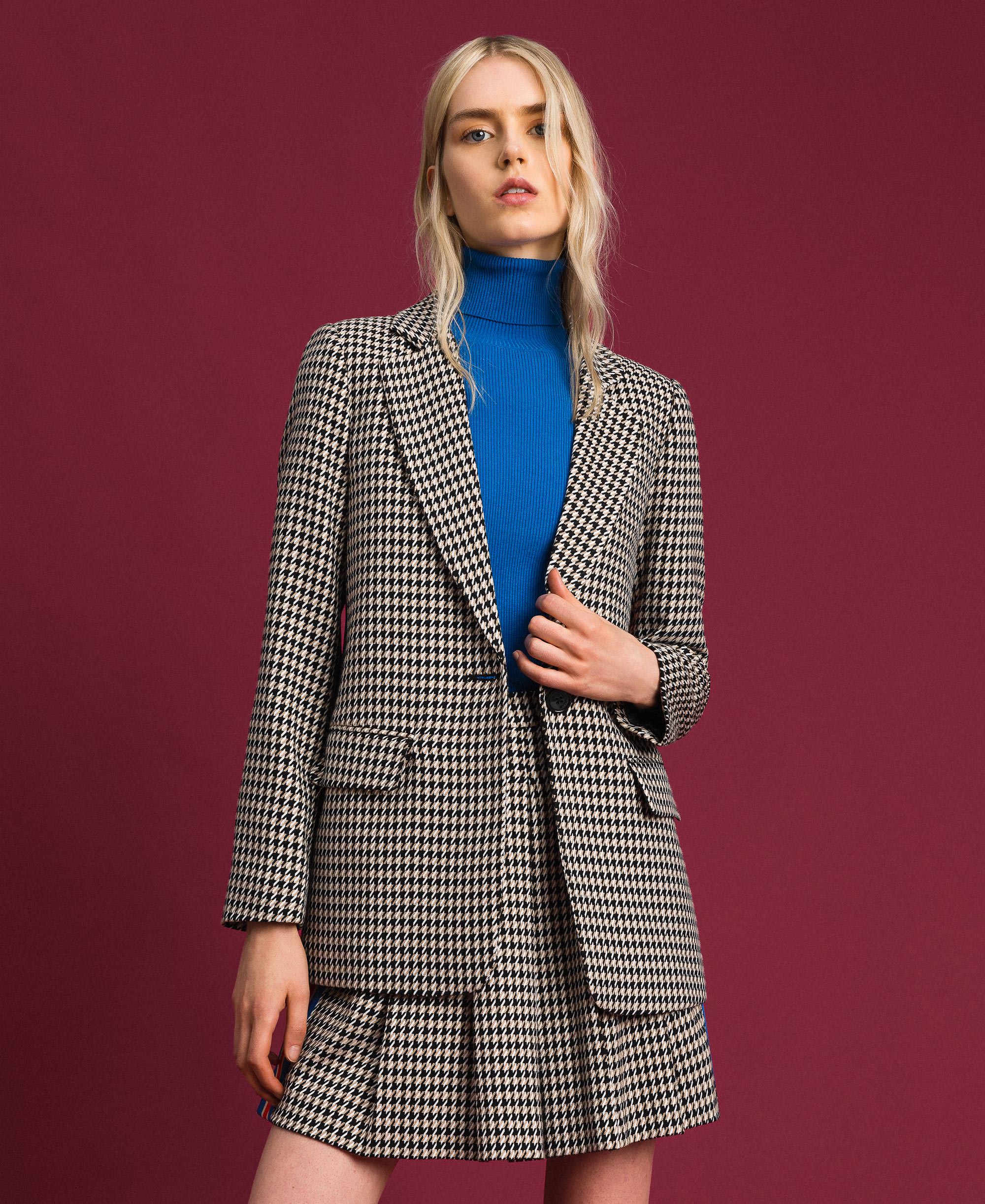 Giacca blazer in pied-de-poule