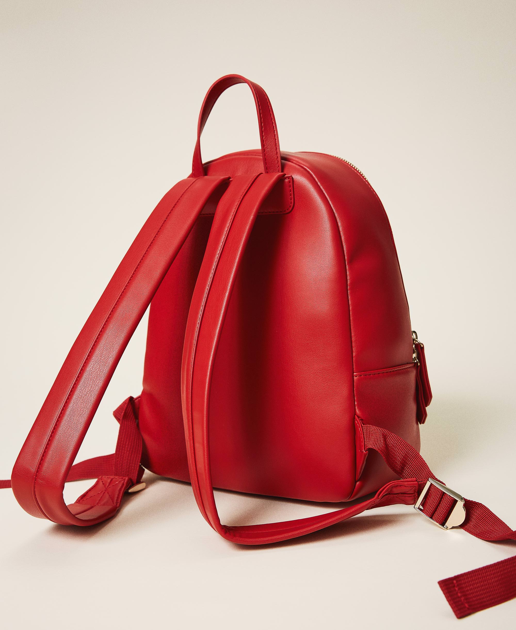 Woman Leather Backpack Color Red