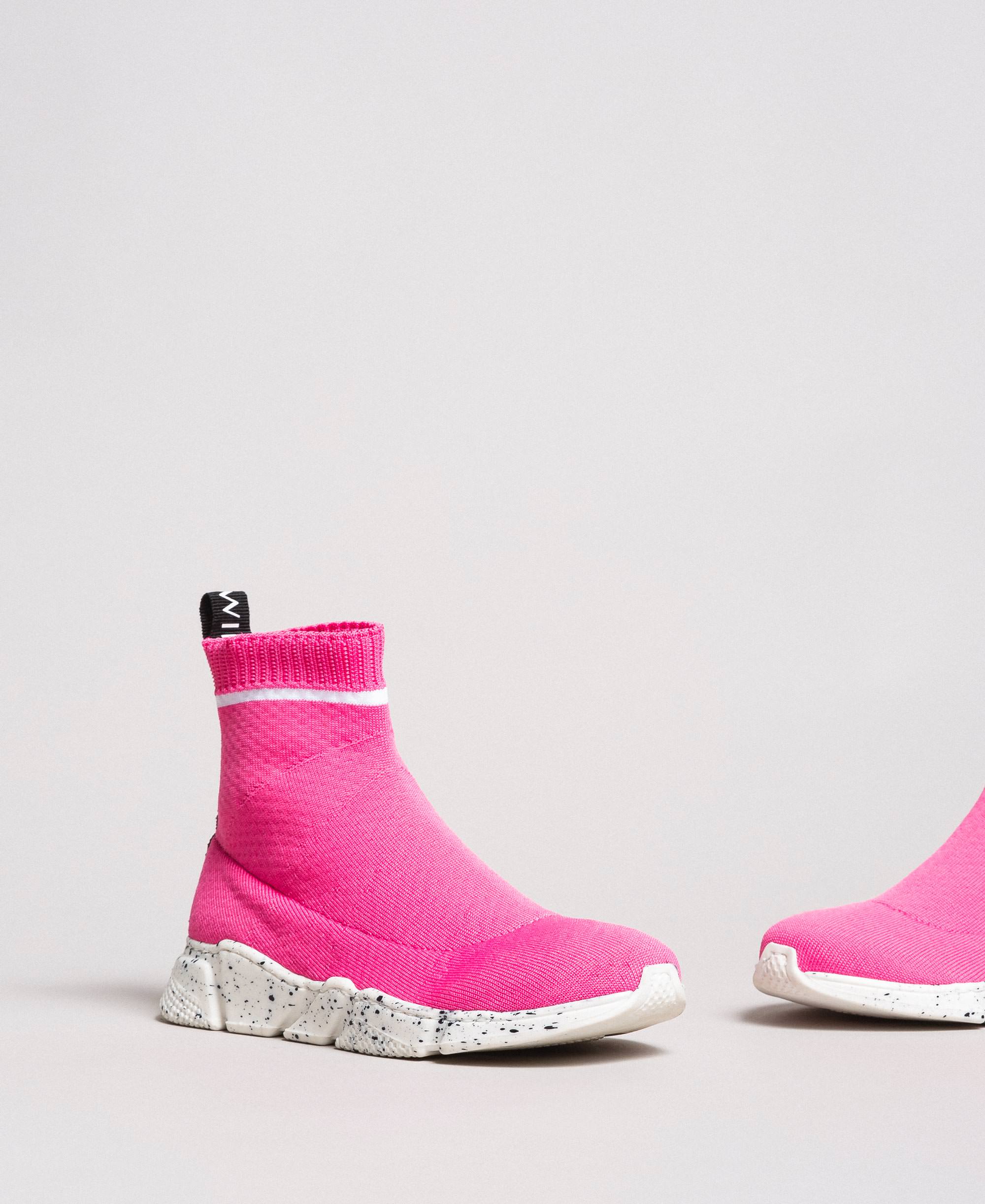 pink knit sneakers
