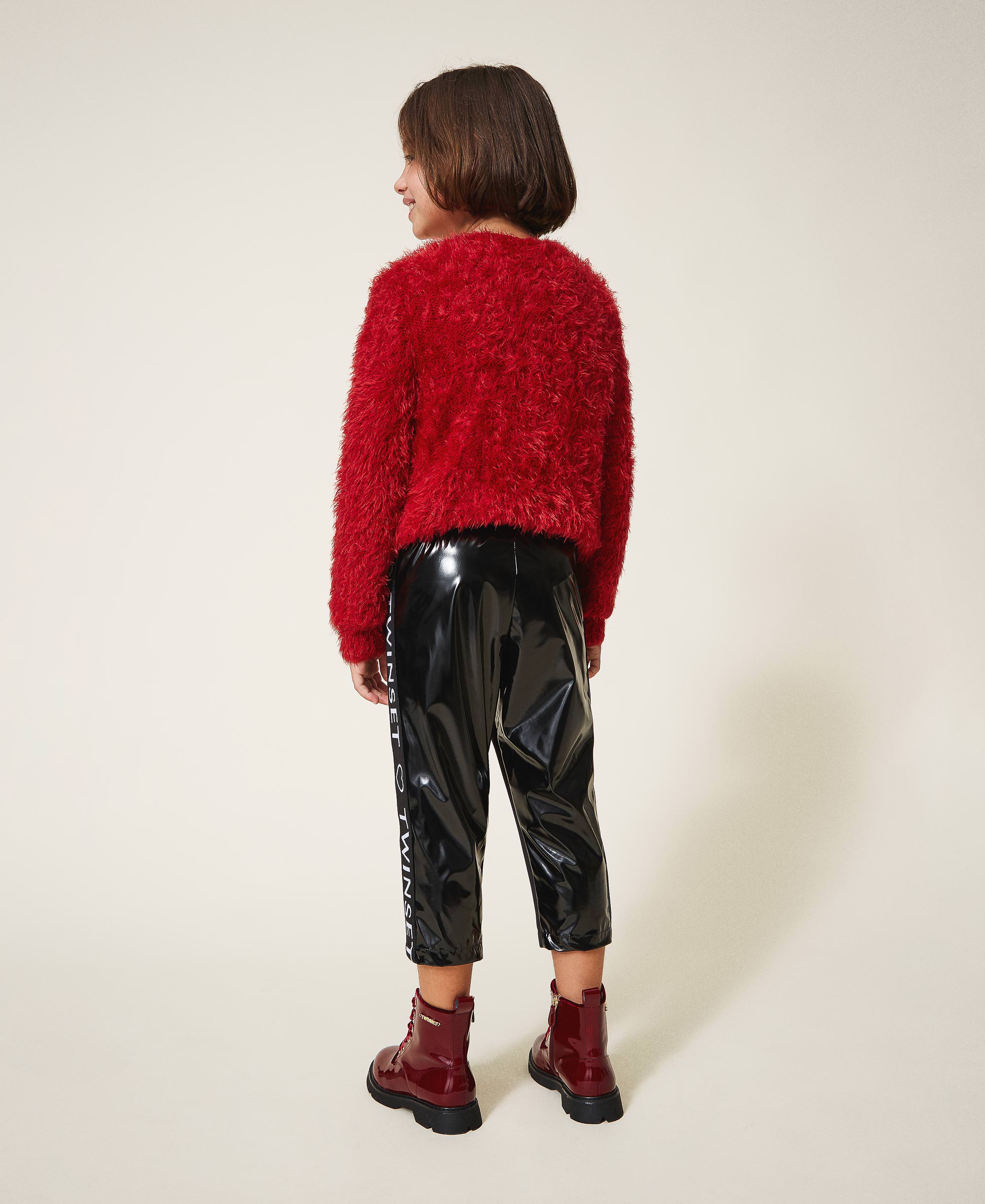 red patent leather leggings