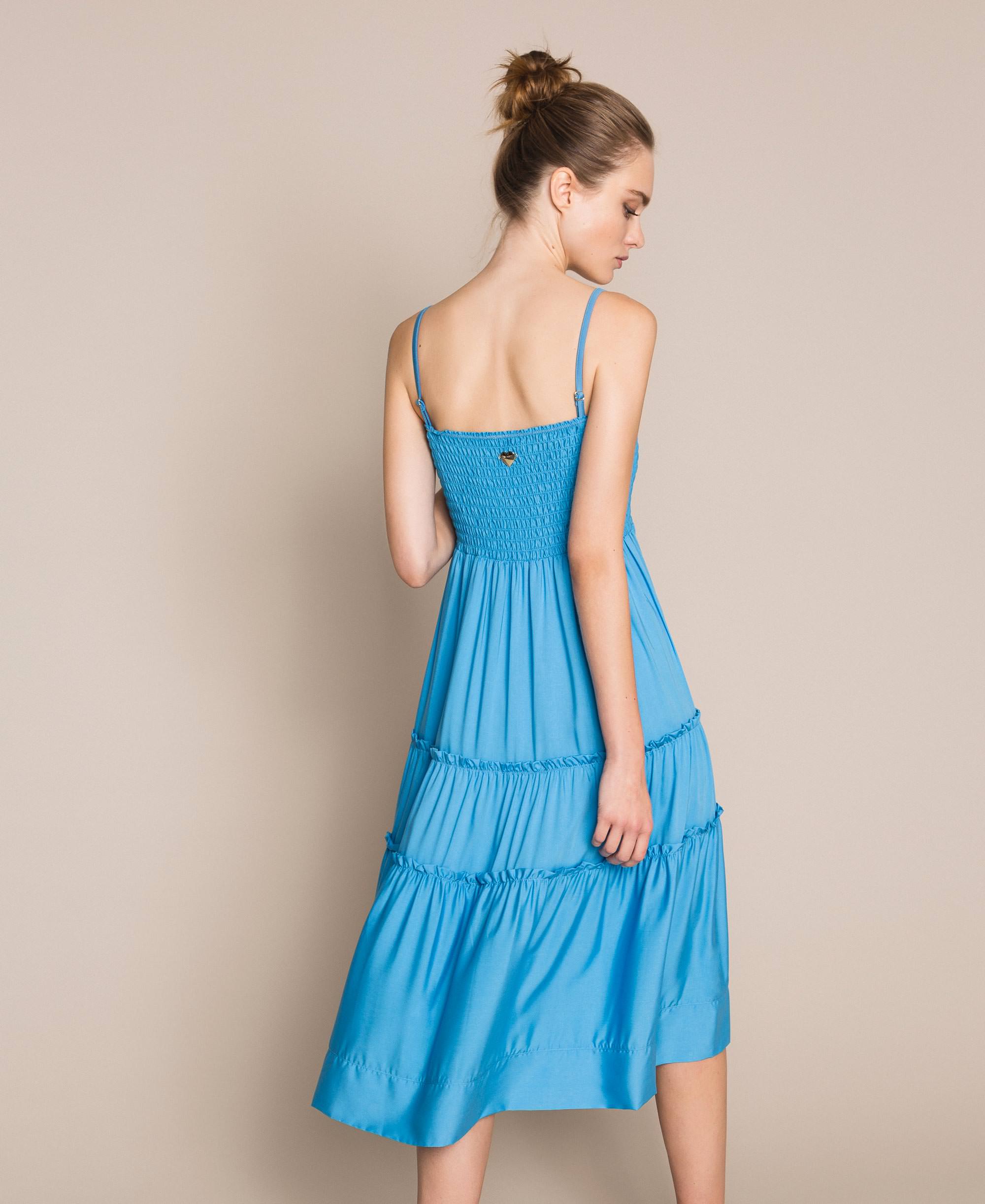 City Studio Vestido Con Volantes, Azul Marino Oscuro | Cuotas Sin Interés