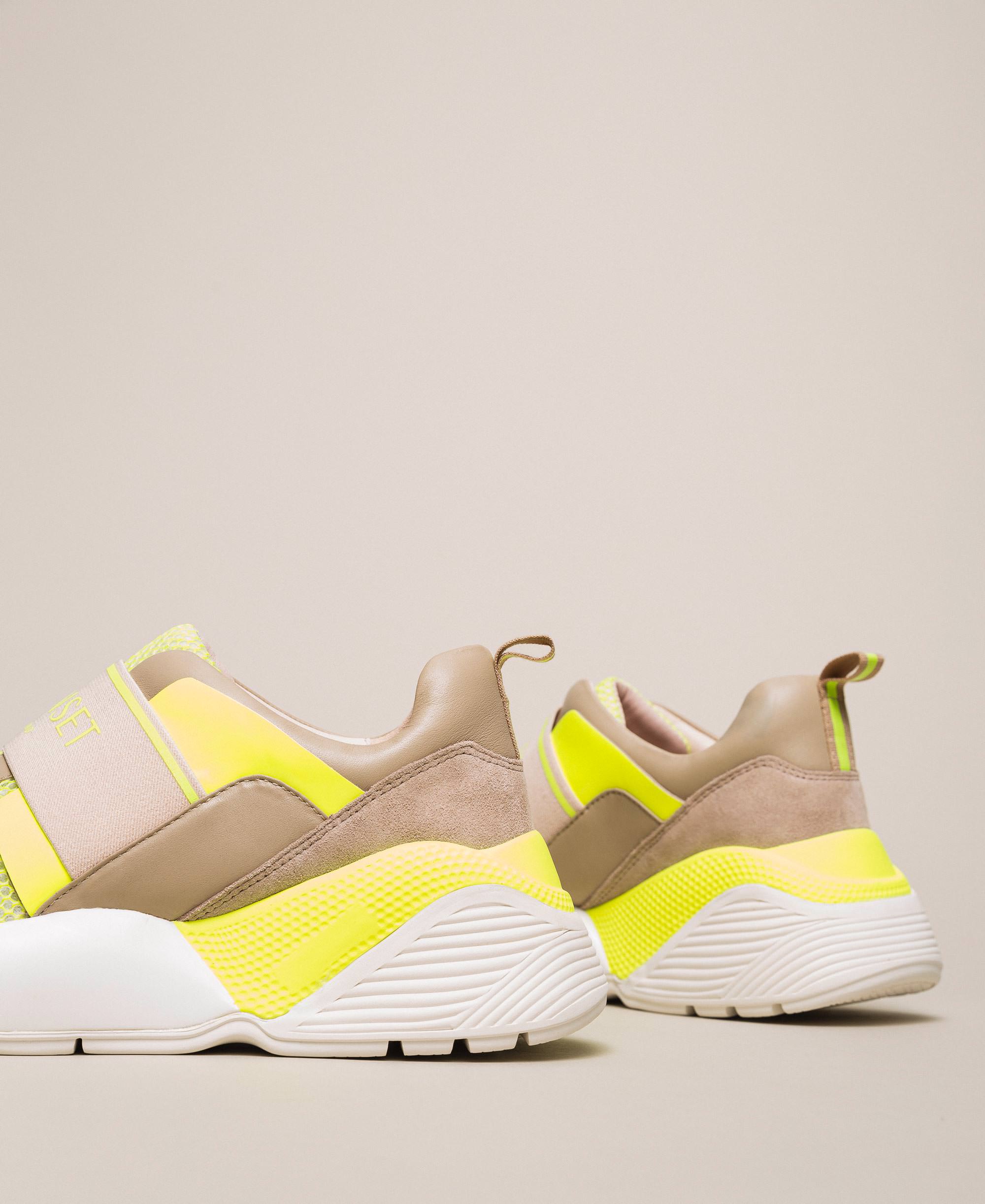 Scarpe running con logo Donna, Giallo | TWINSET Milano