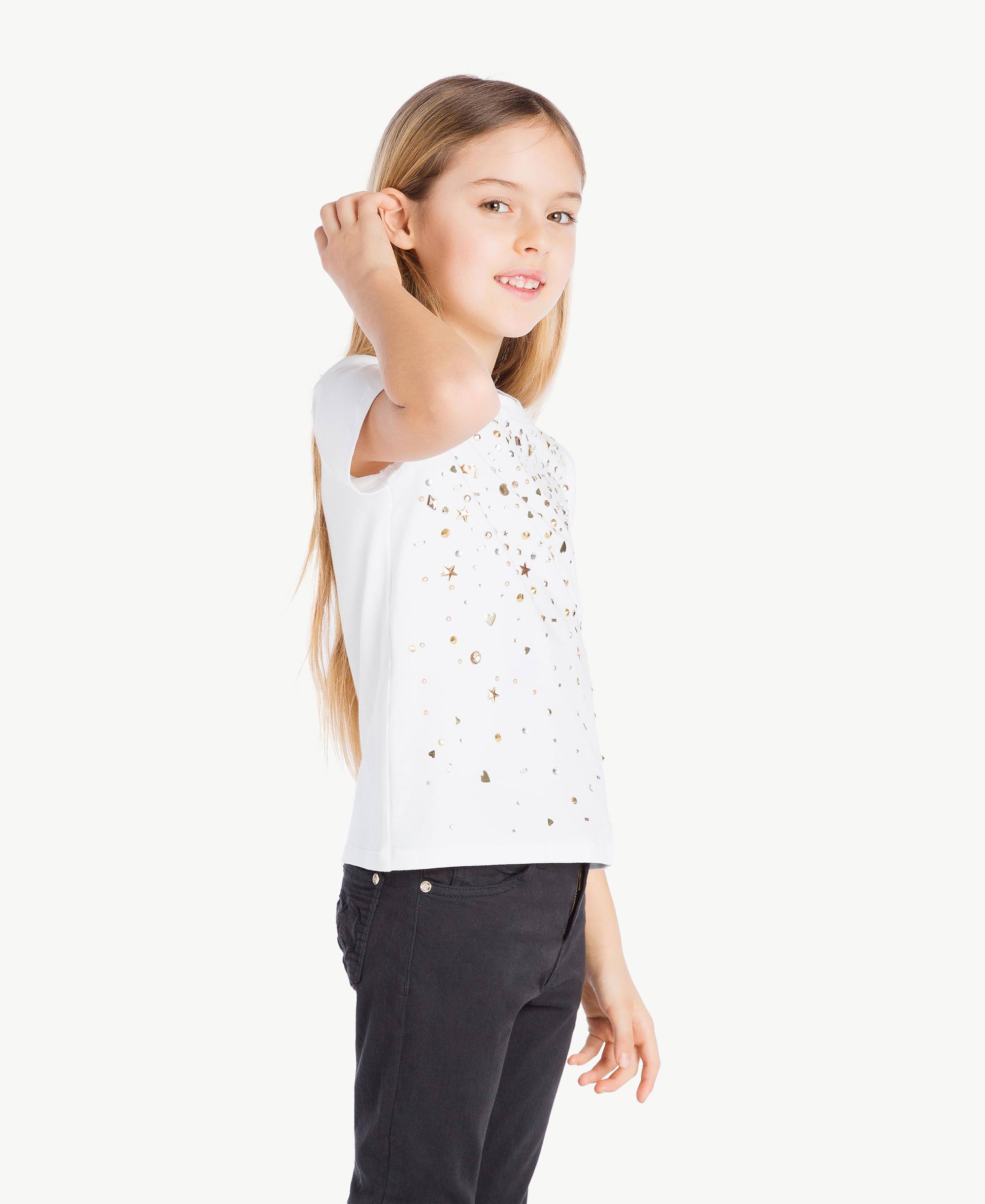 Black Round Studded Logo T-Shirt (Kids) main image 0