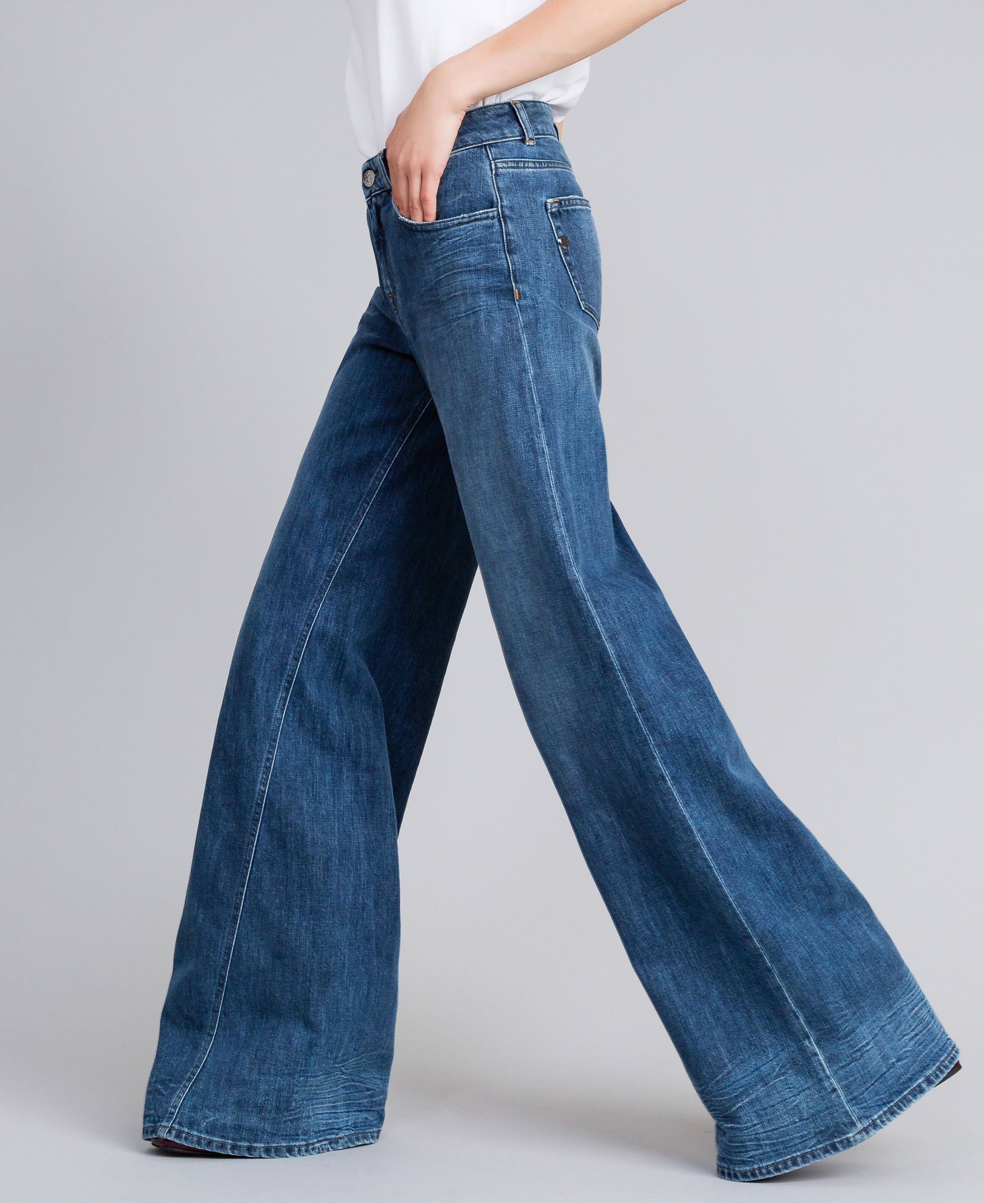 Jeans wide leg in denim