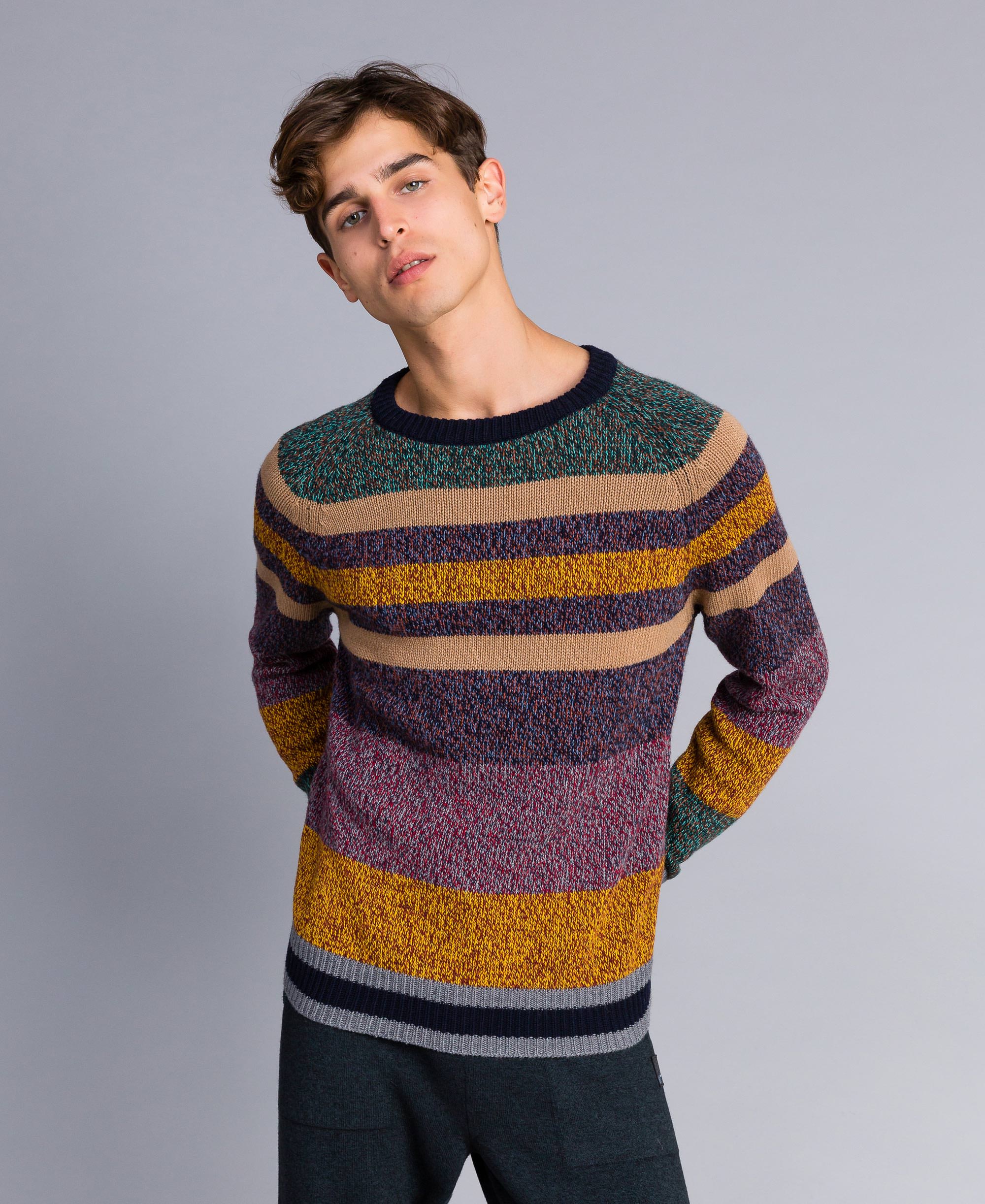 Colour block wool blend jumper