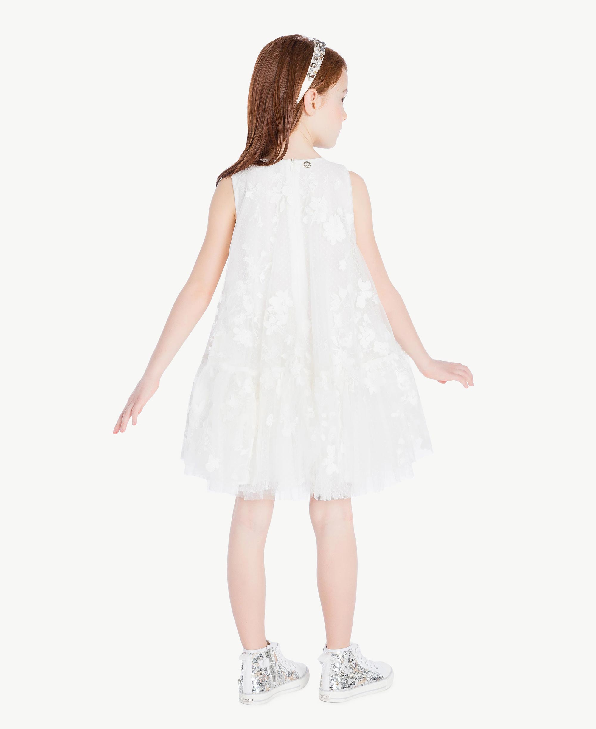 ABITO BAMBINA TEEN TULLE BIANCO CERIMONIA main image 0