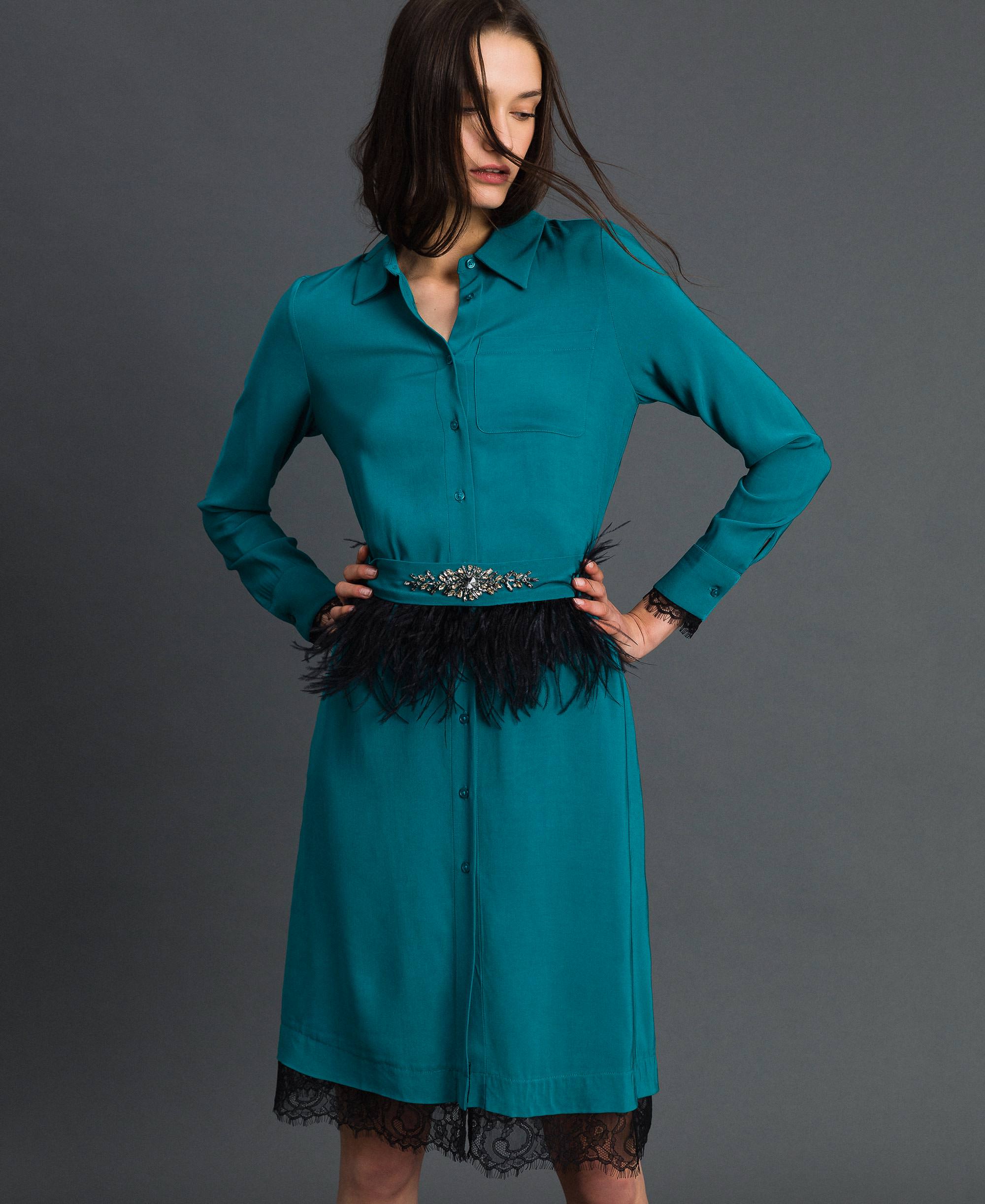 Georgette Shirt with Velvet Insert main image 1