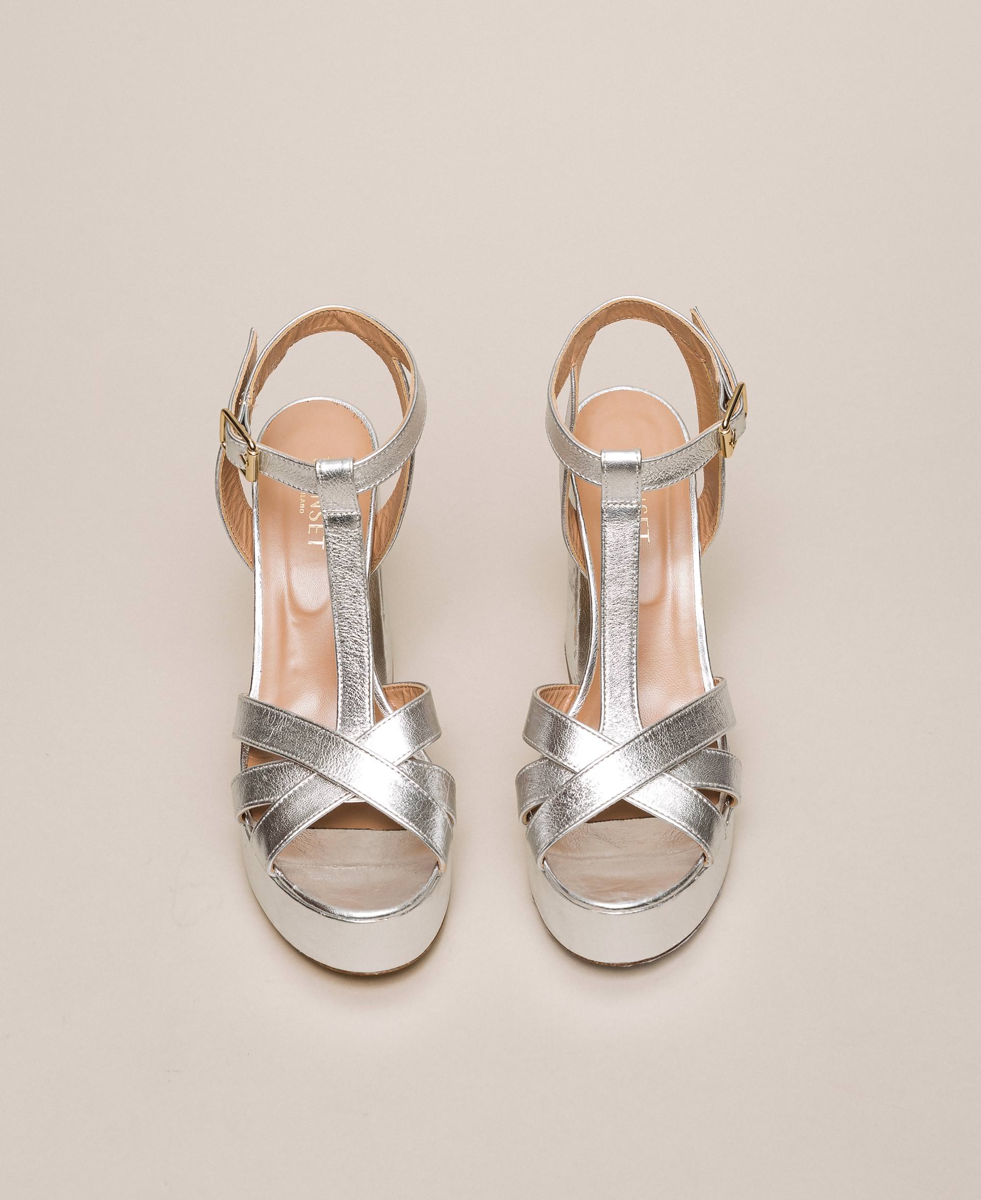 silver t bar heels